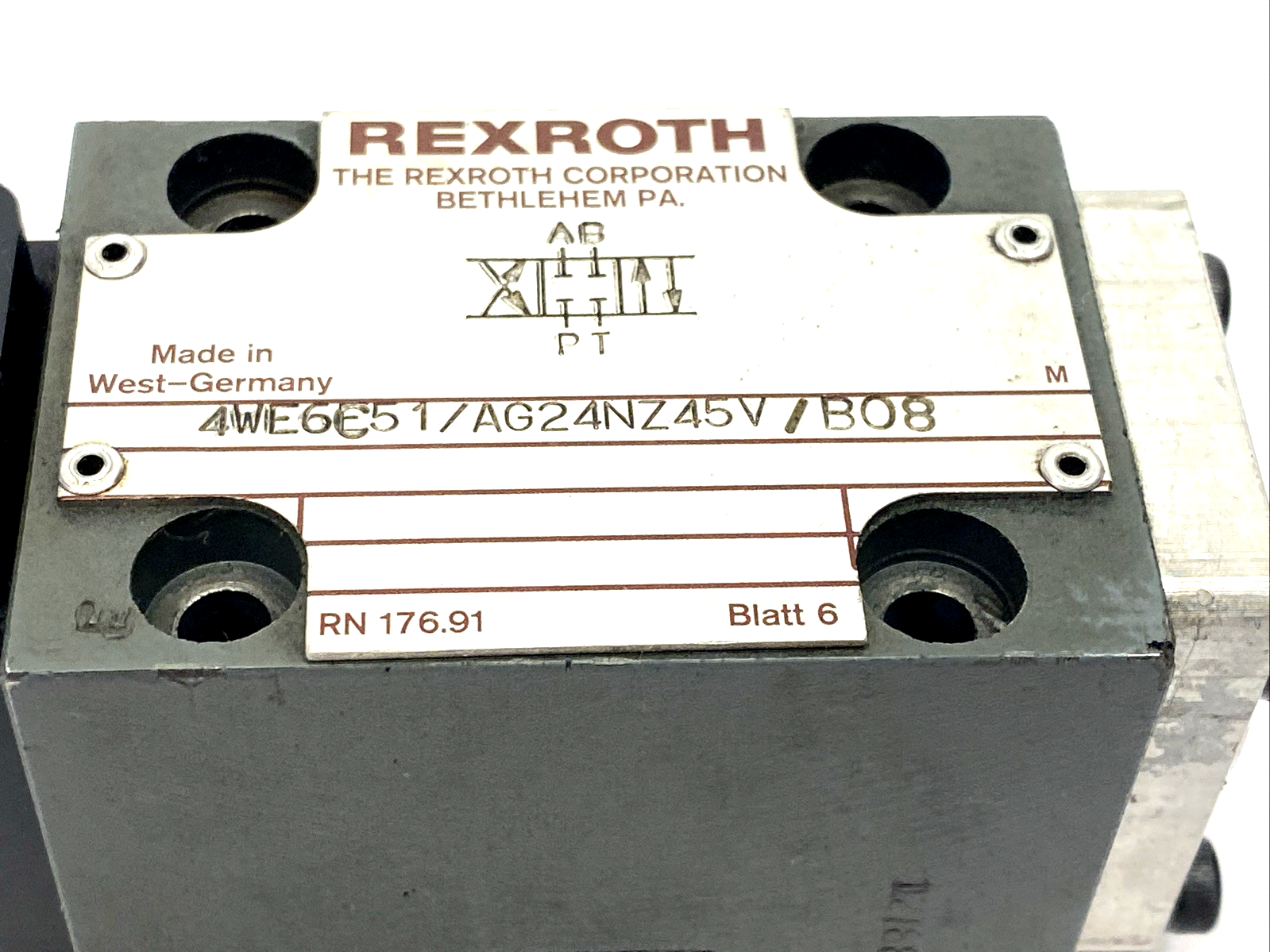 Bosch Rexroth 4WE6C51/AG24NZ45V/B08 Solenoid Directional Spool Valve - Maverick Industrial Sales