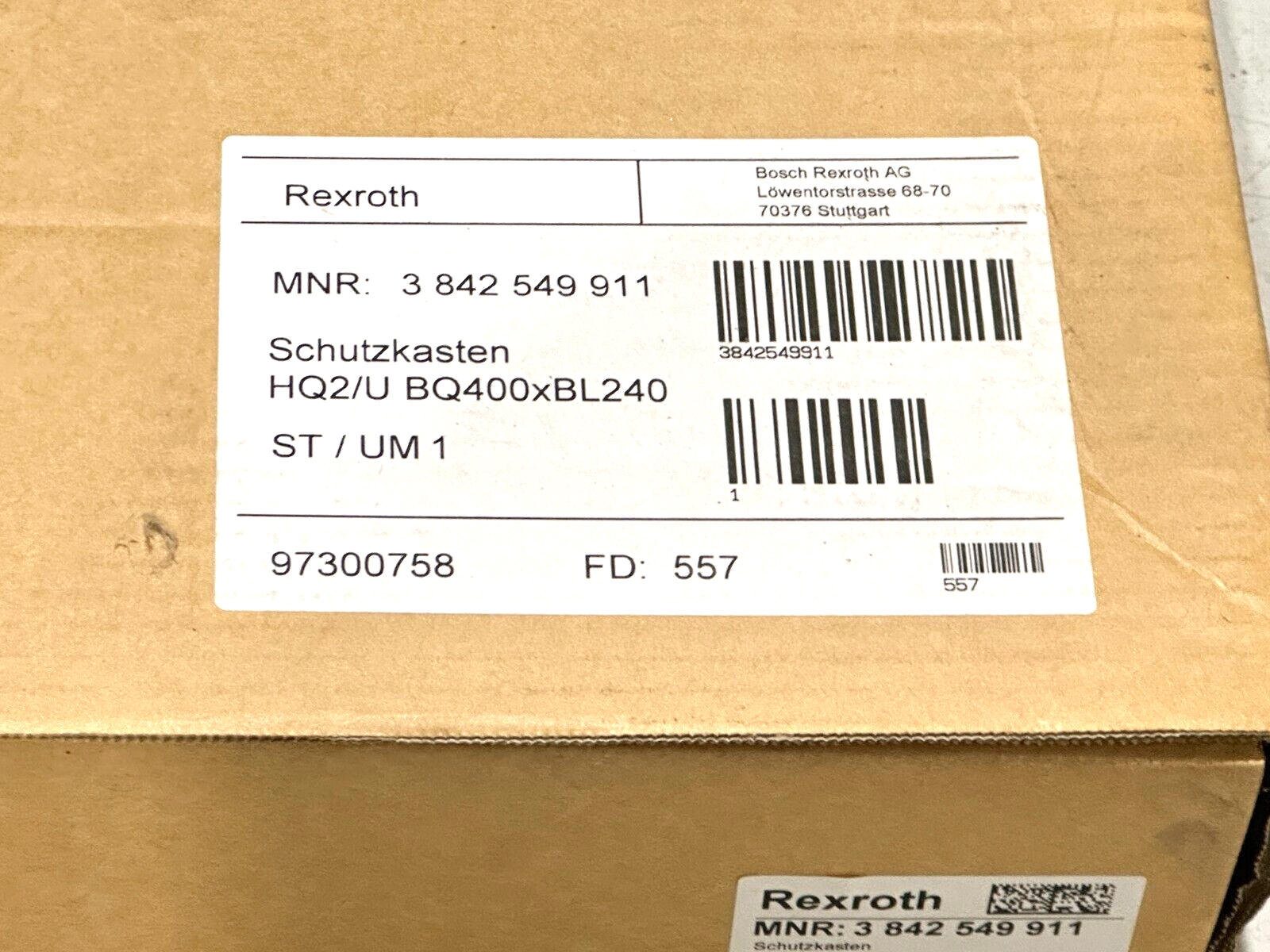 Bosch Rexroth 3842549911 Protective Box HQ2/U BQ400xBL240 - Maverick Industrial Sales