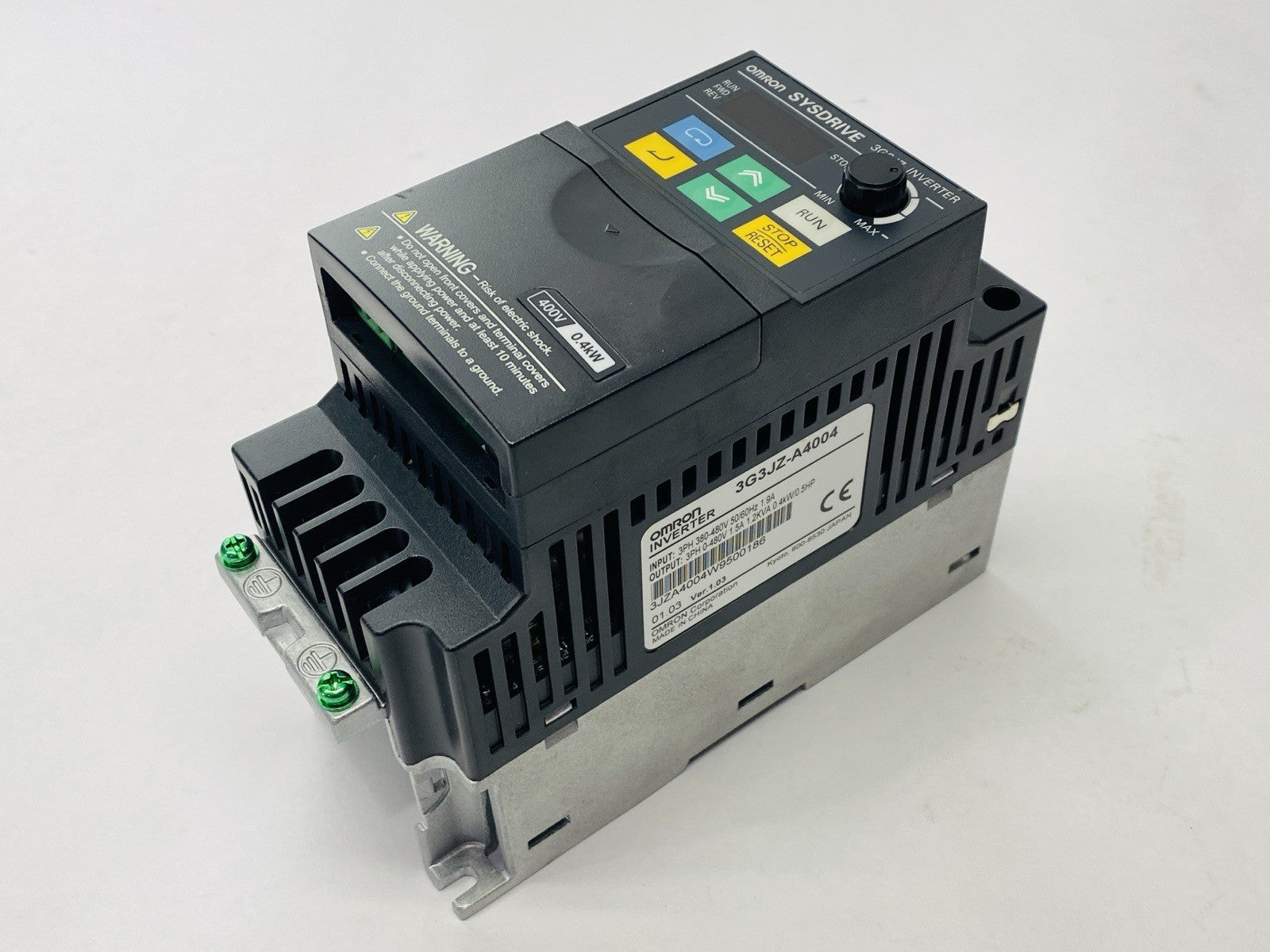 Omron 3G3JZ-A4004 Inverter 3PH 1.5A 0-480V 0.5HP - Maverick Industrial Sales