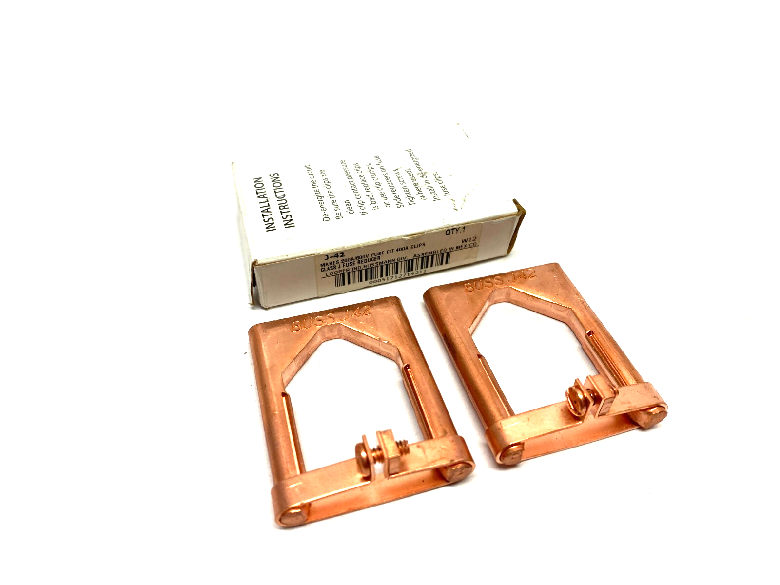 Cooper Bussmann J-42 Fuse Reducer Clip Makes 200A 600V Fit 400A BOX OF 2 - Maverick Industrial Sales