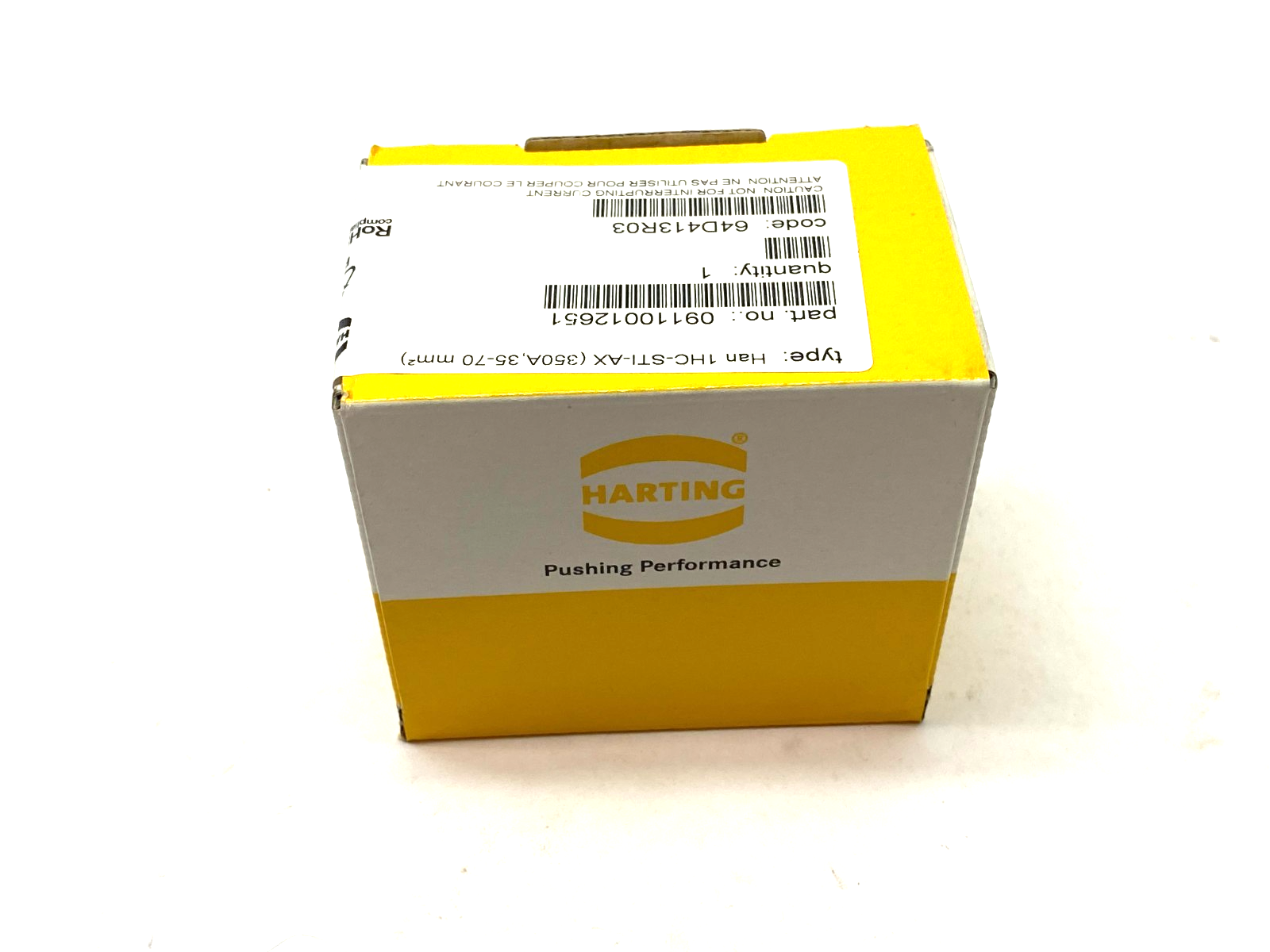 Harting 09110012651 Modular Male Insert 1-Pos Han 1HC-sti-AX (350A,35-70mm2) - Maverick Industrial Sales