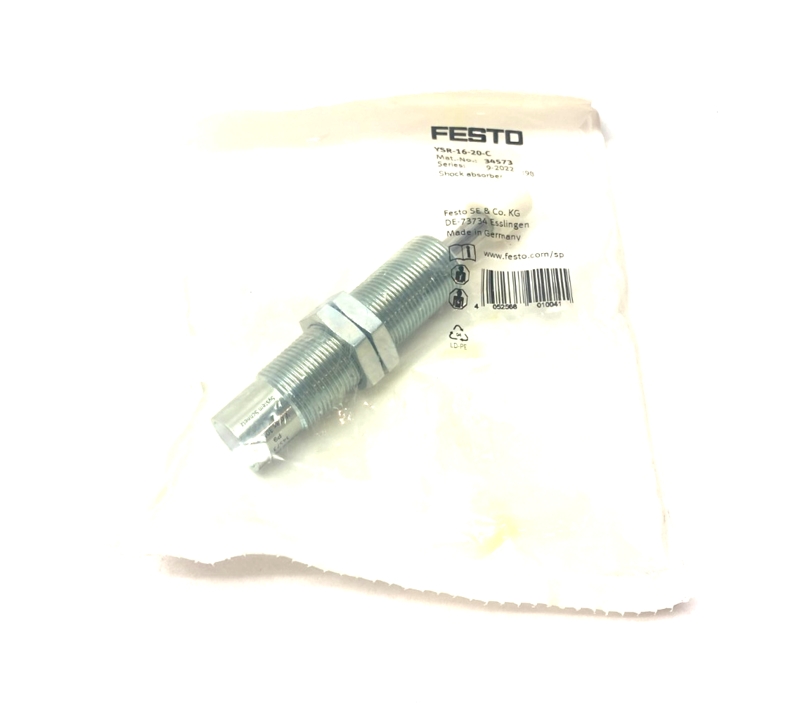 Festo YSR-16-20-C Self-Adjusting Shock Absorber Size 16 20mm Stroke 34573 - Maverick Industrial Sales