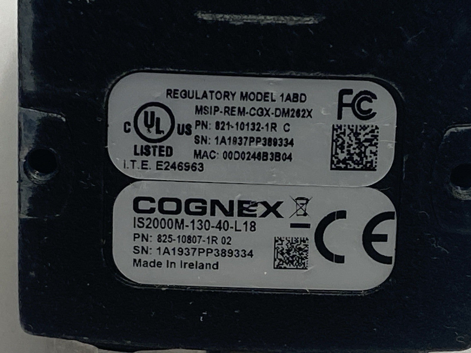 Cognex IS2000M-130-40-L18 In-Sight 2000 Vision Sensor 825-10807-1R 02 - Maverick Industrial Sales