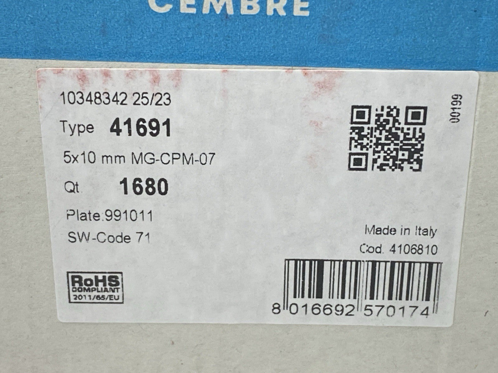41691 Color 41691 | Cembre 41691 Terminal Marker Tags MG-CPM-07 PKG OF 624