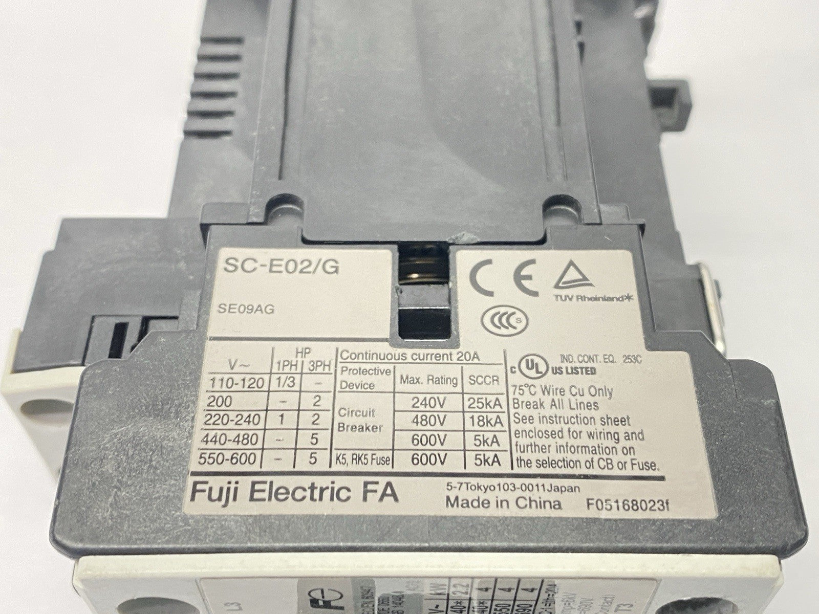 Fuji Electric SC-E02/G-24VDC Magnetic Contactor 24VDC Coil - Maverick Industrial Sales