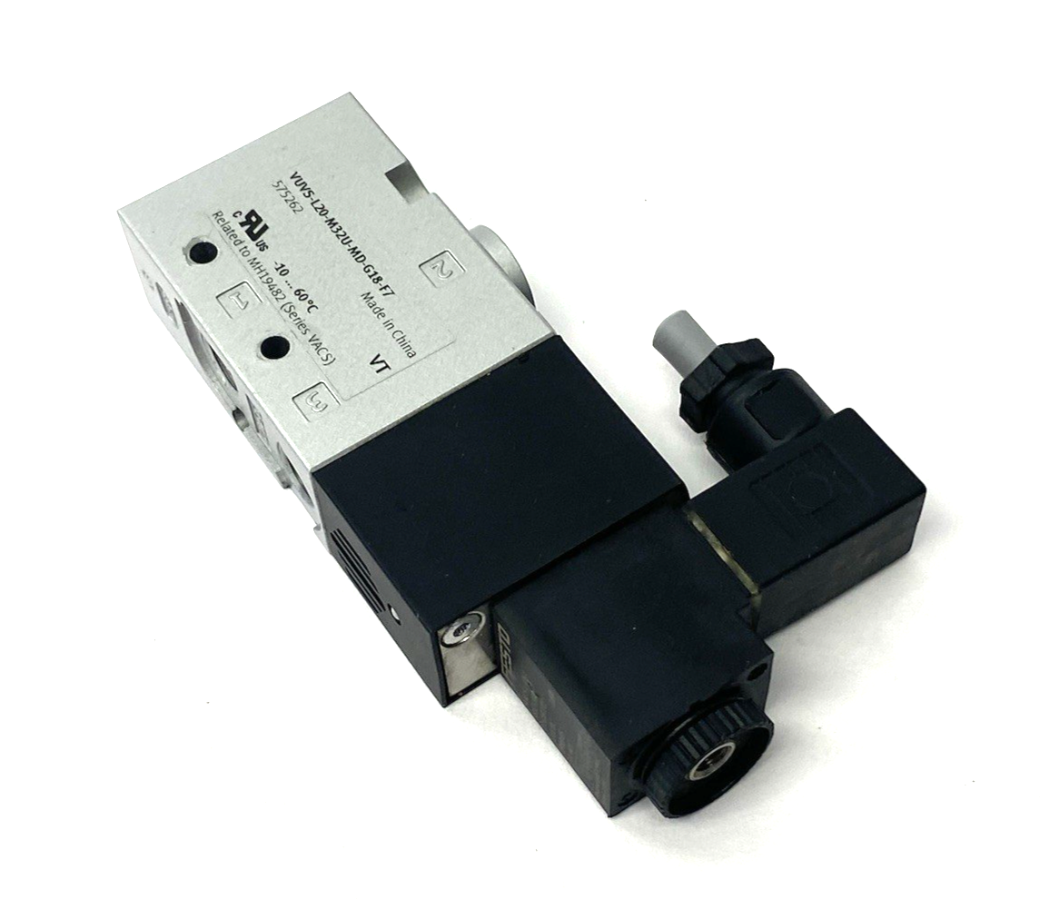 Festo VUVS-L20-M32U-MD-G18-F7 Spring Return Solenoid Valve 3/2-Way Open, 575262 - Maverick Industrial Sales