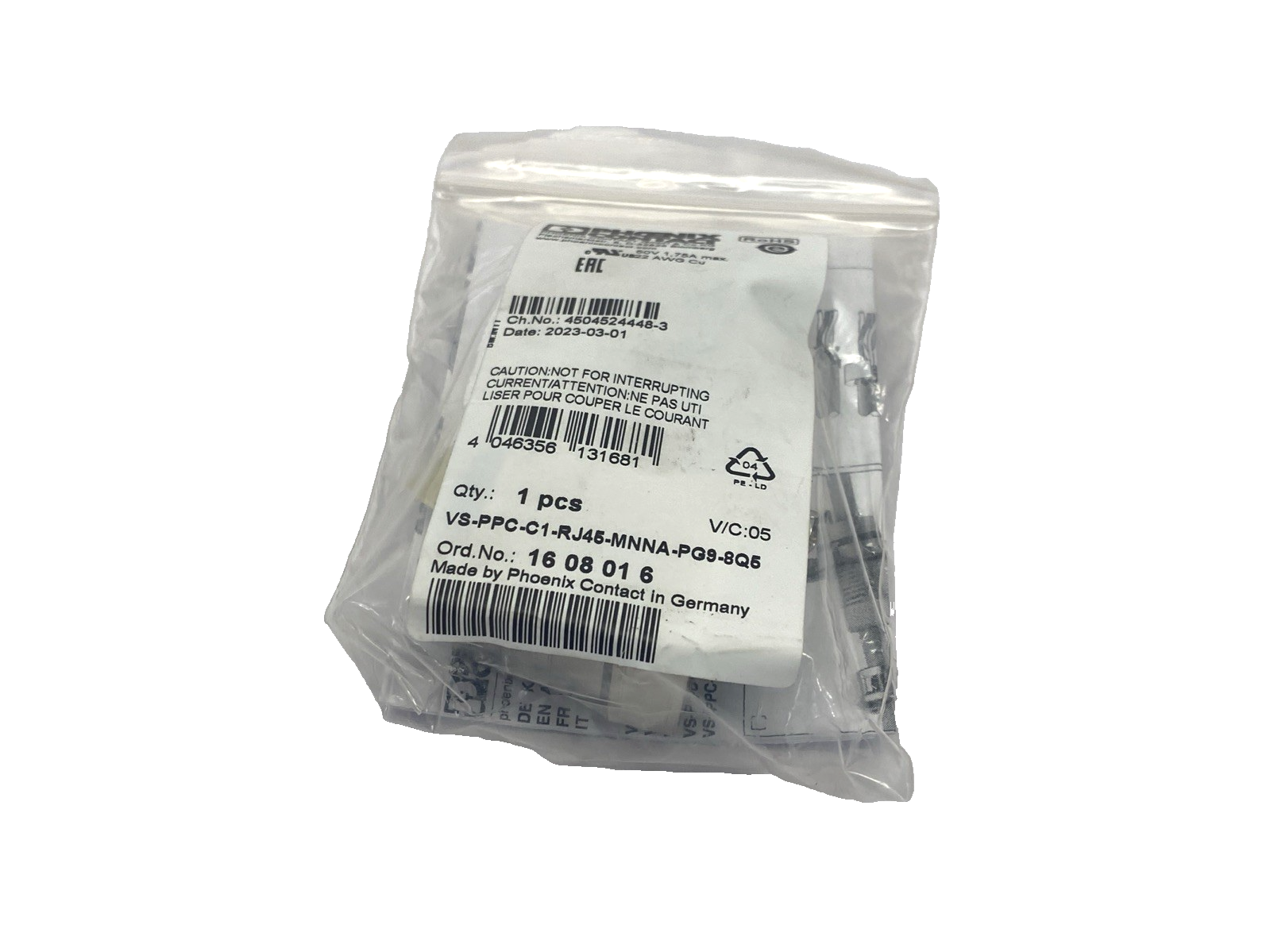 Phoenix Contact VS-PPC-C1-RJ45-MNNA-PG9-8Q5 RJ45 Connector 1608016 - Maverick Industrial Sales