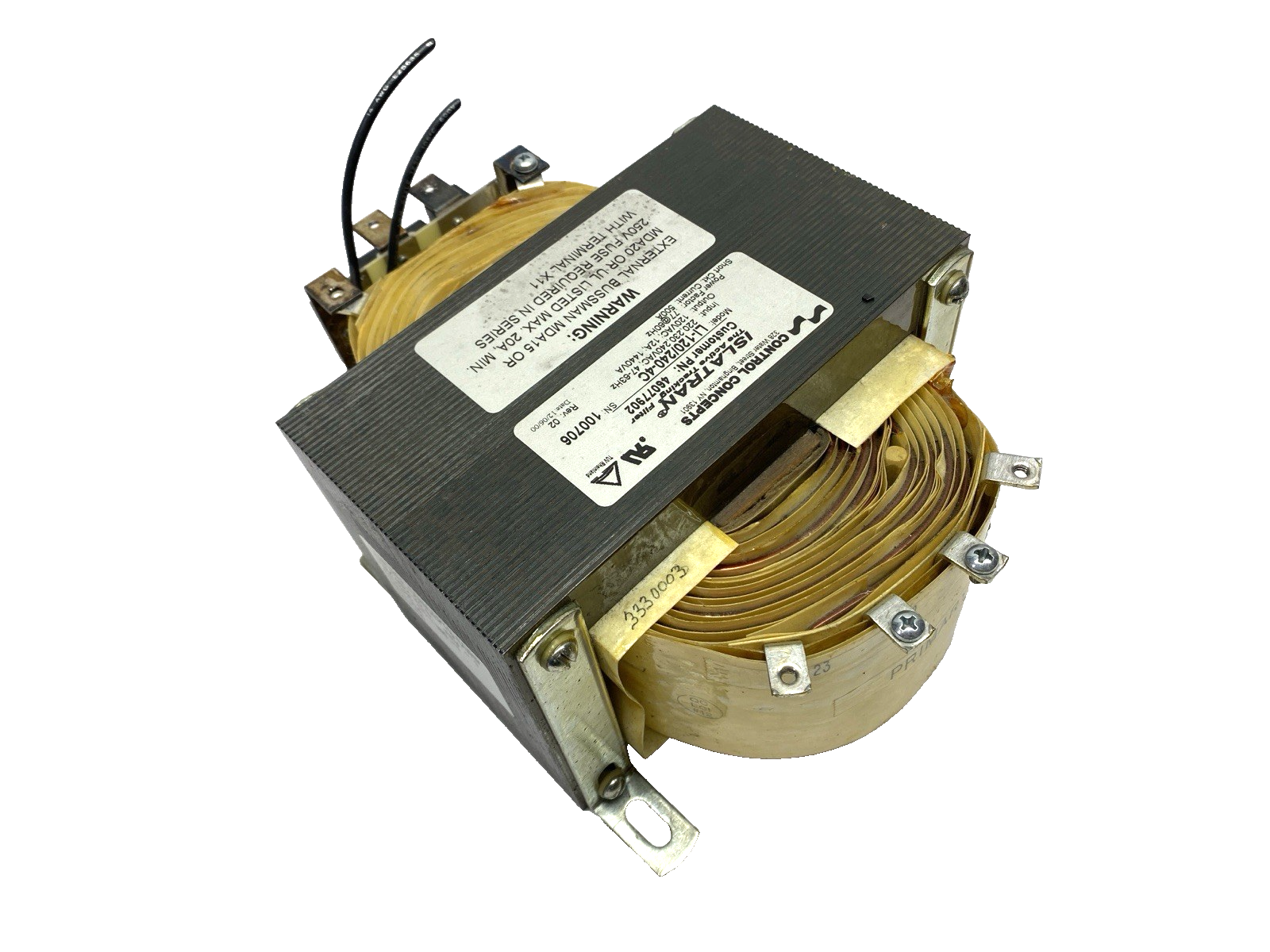 Control Concepts Islatran LI-120/240-4C Rev. 02 Transformer 120VAC - Maverick Industrial Sales