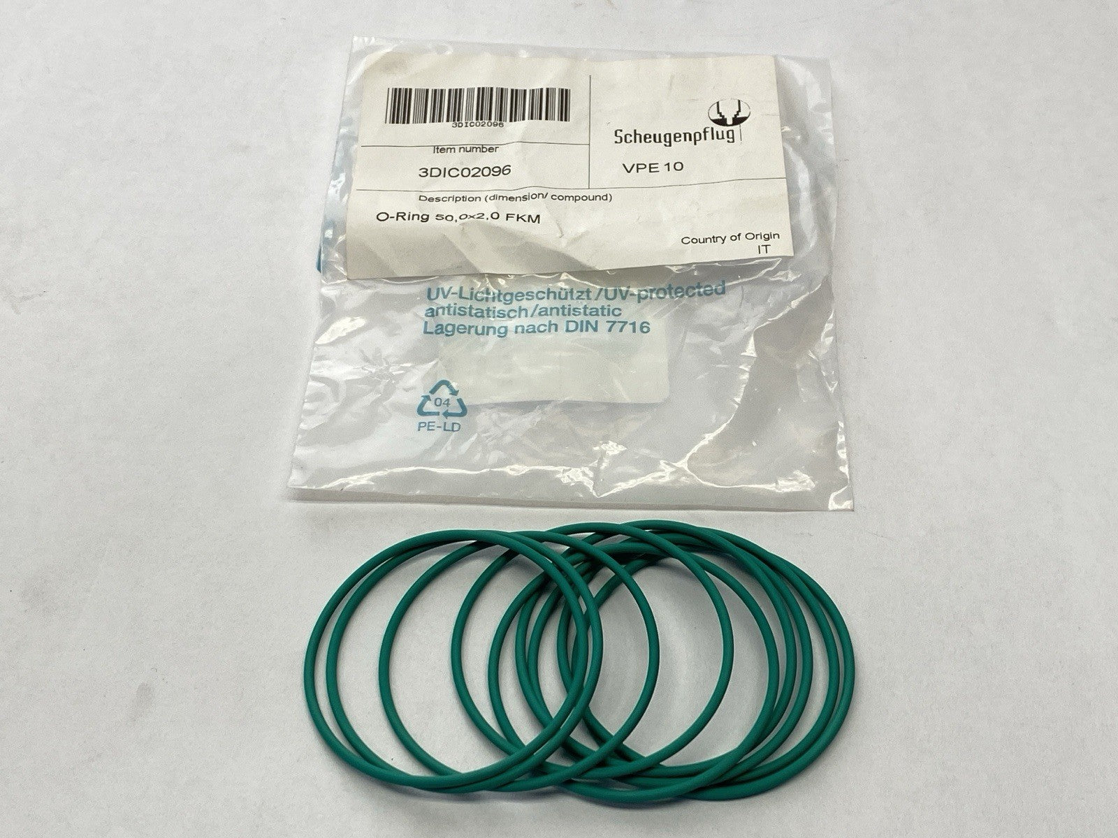 Scheugenpflug 3DIC02096 O-Ring VPE 10 50,0 x 2,0 FKM LOT OF 9 - Maverick Industrial Sales