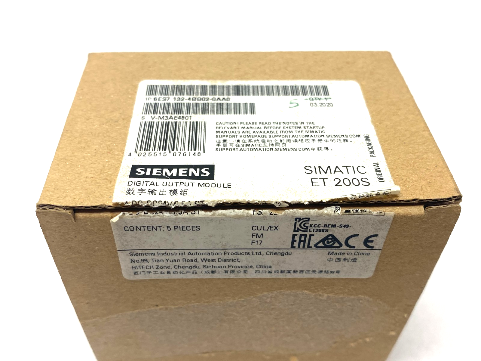 Siemens 6ES7 132-4BD02-0AA0 SIMATIC ET 200S Digital Output Module BOX OF 5 - Maverick Industrial Sales