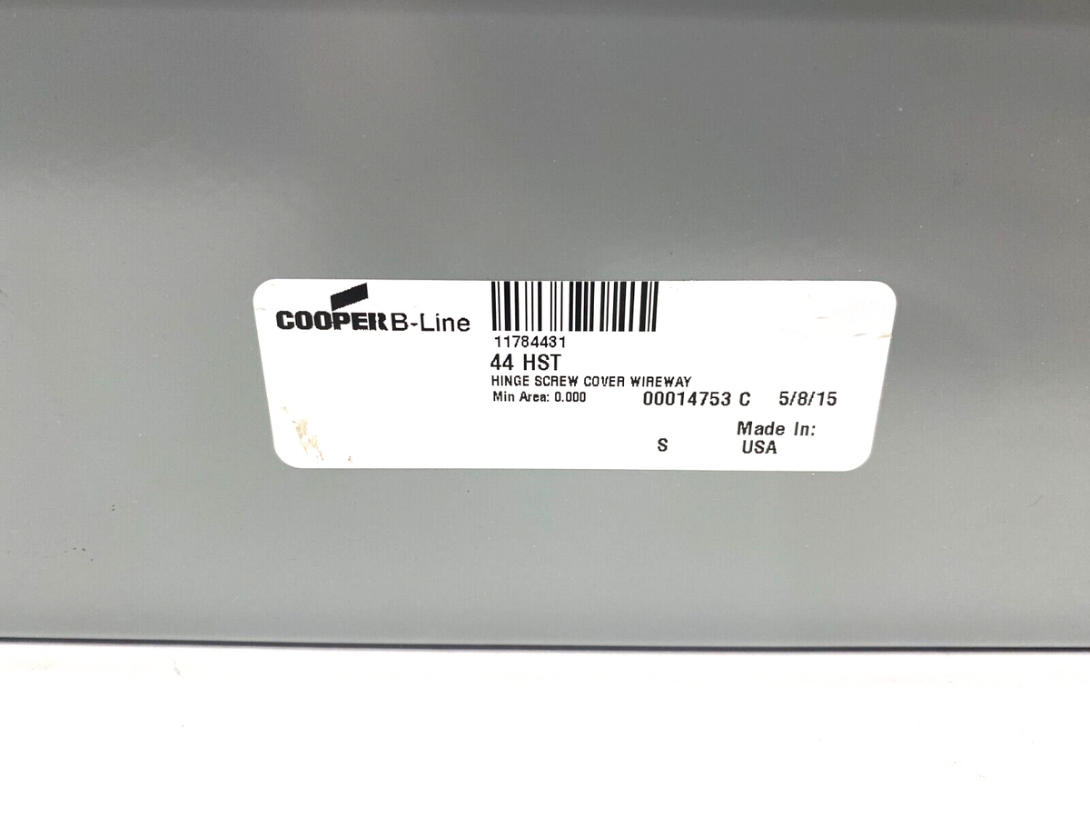 44HST | Cooper B-Line Lay-In Wireway Tee Section Hinge Screw Cover Gray Steel - New – Open box - Maverick Industrial Sales