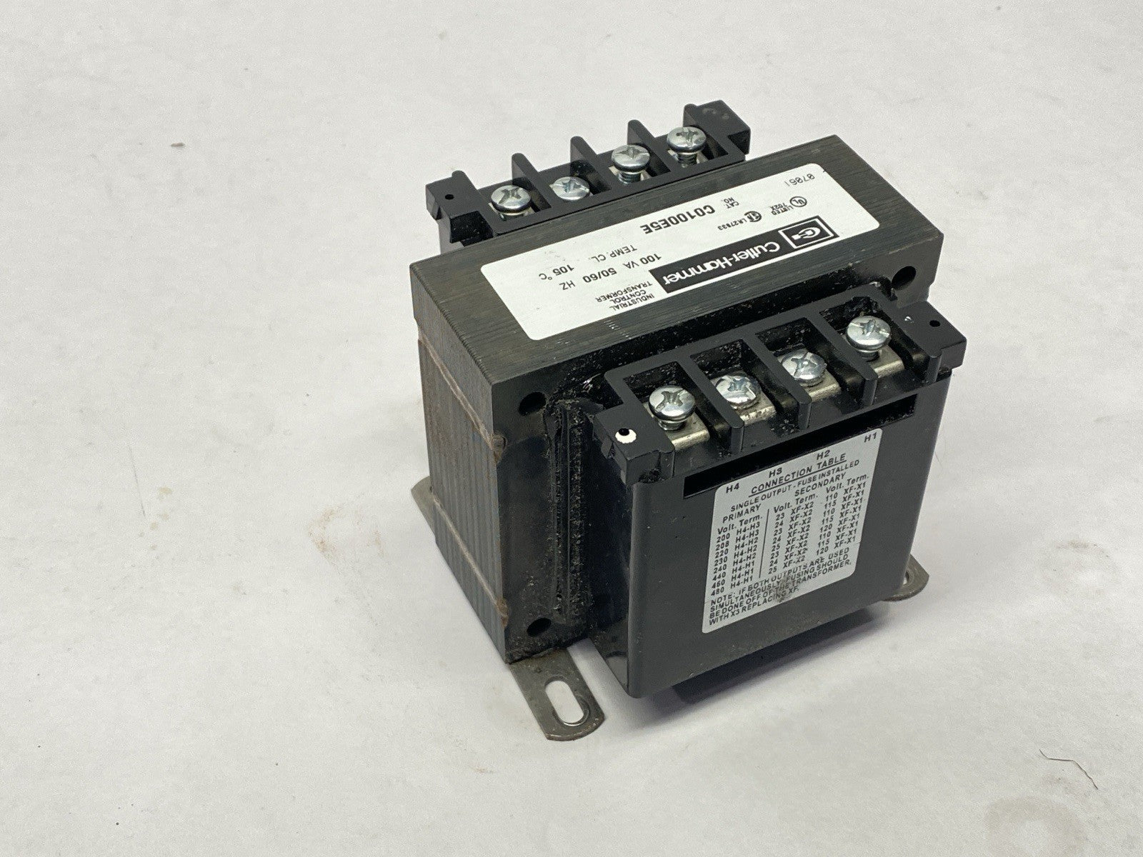 C0100E5E | Cutler Hammer Industrial Control Transformer 100VA - Used - Maverick Industrial Sales