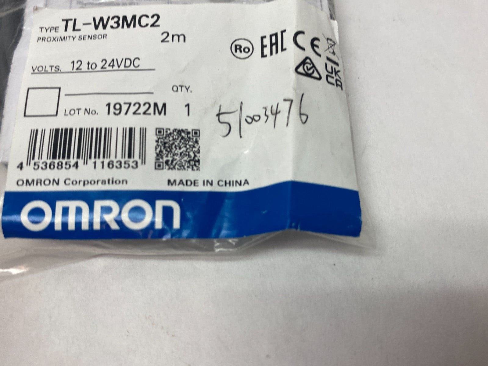 Omron TL-W3MC2 Proximity Sensor 12-24VDC - Maverick Industrial Sales