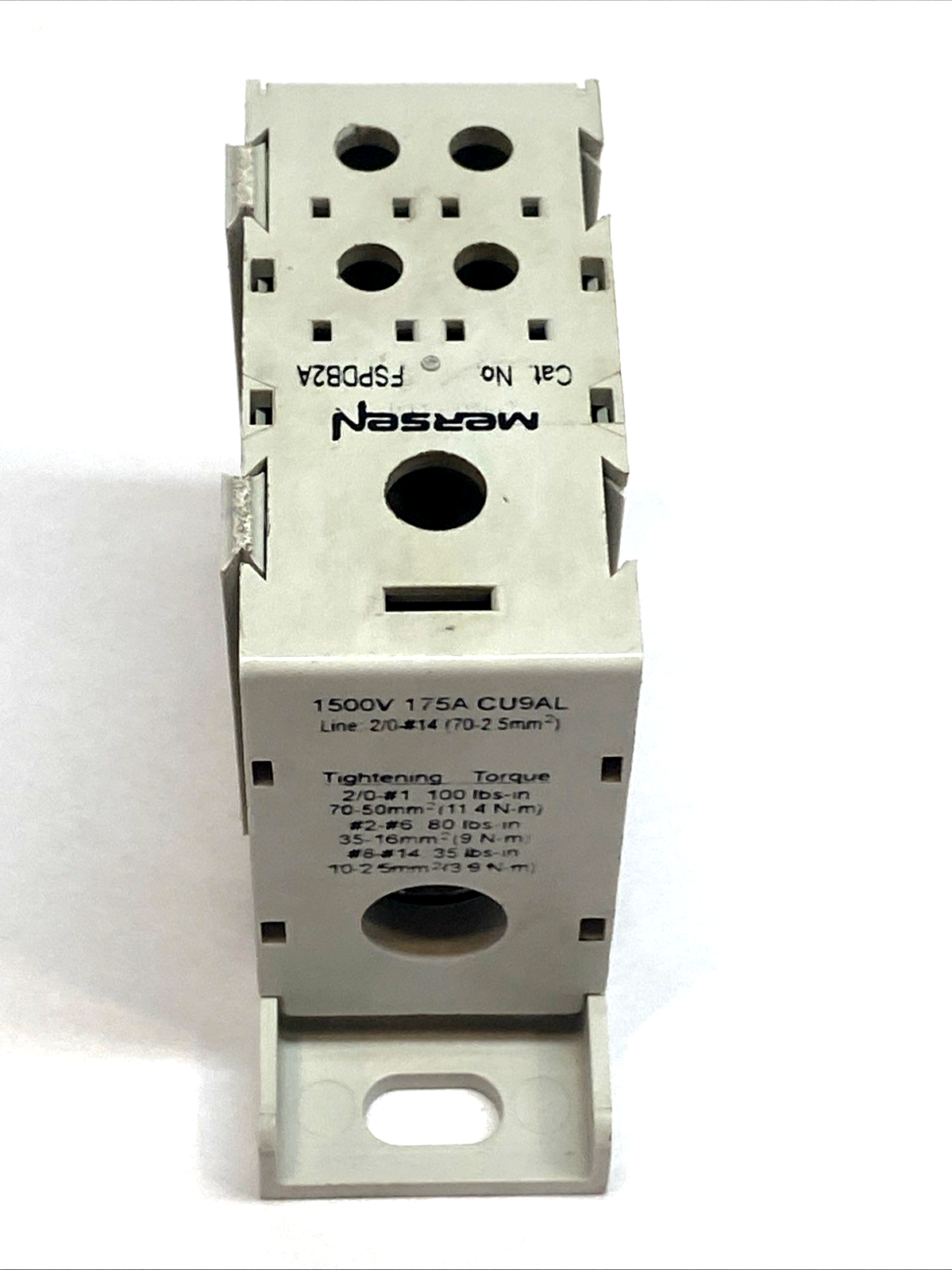 Mersen FSPDB2A Finger-Safe Power Distribution Block 175A 1-Pole - Maverick Industrial Sales