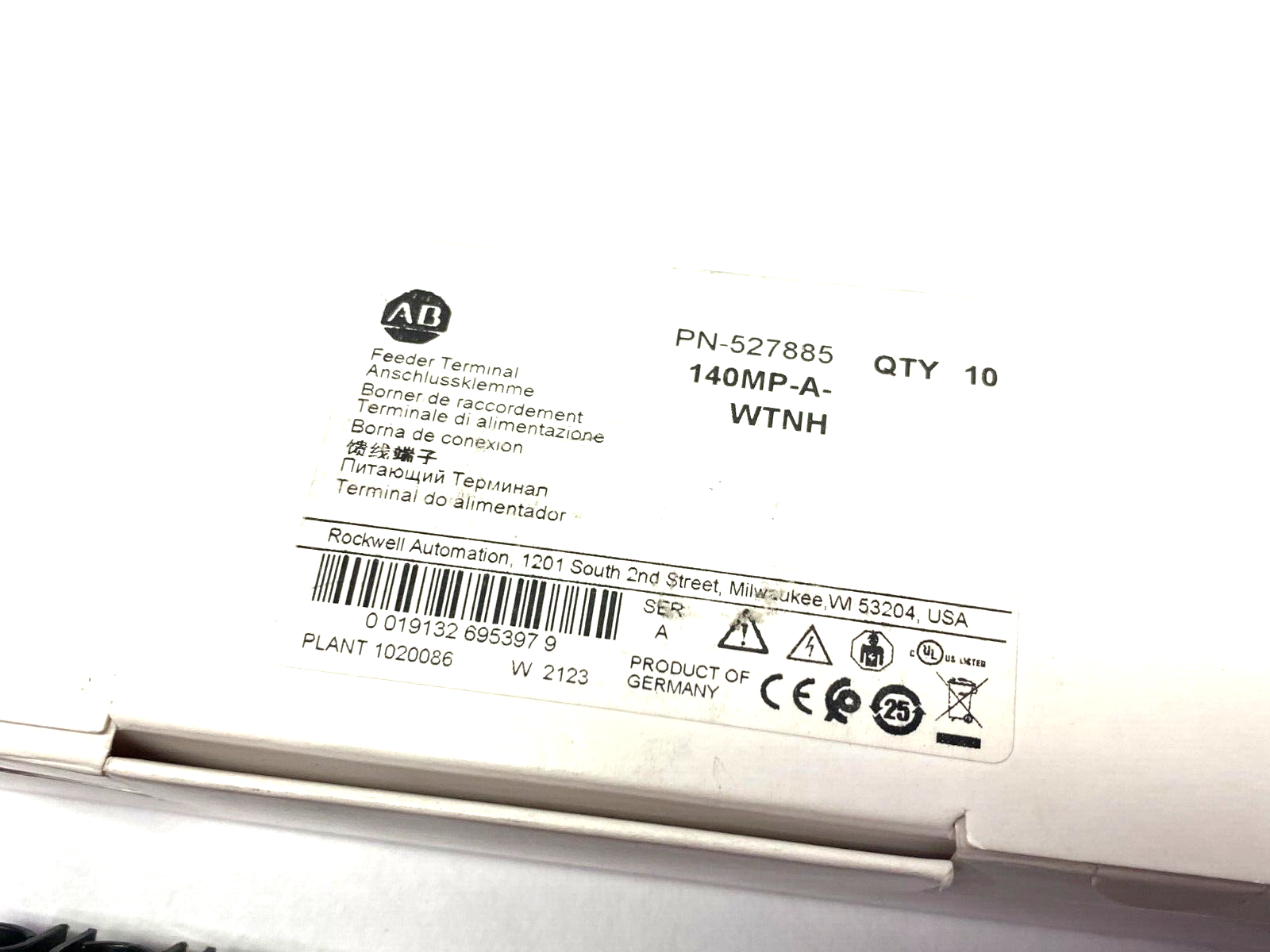 Allen Bradley 140MP-A-WTNH Ser. A Busbar Feeder Terminal BOX OF 10 - Maverick Industrial Sales