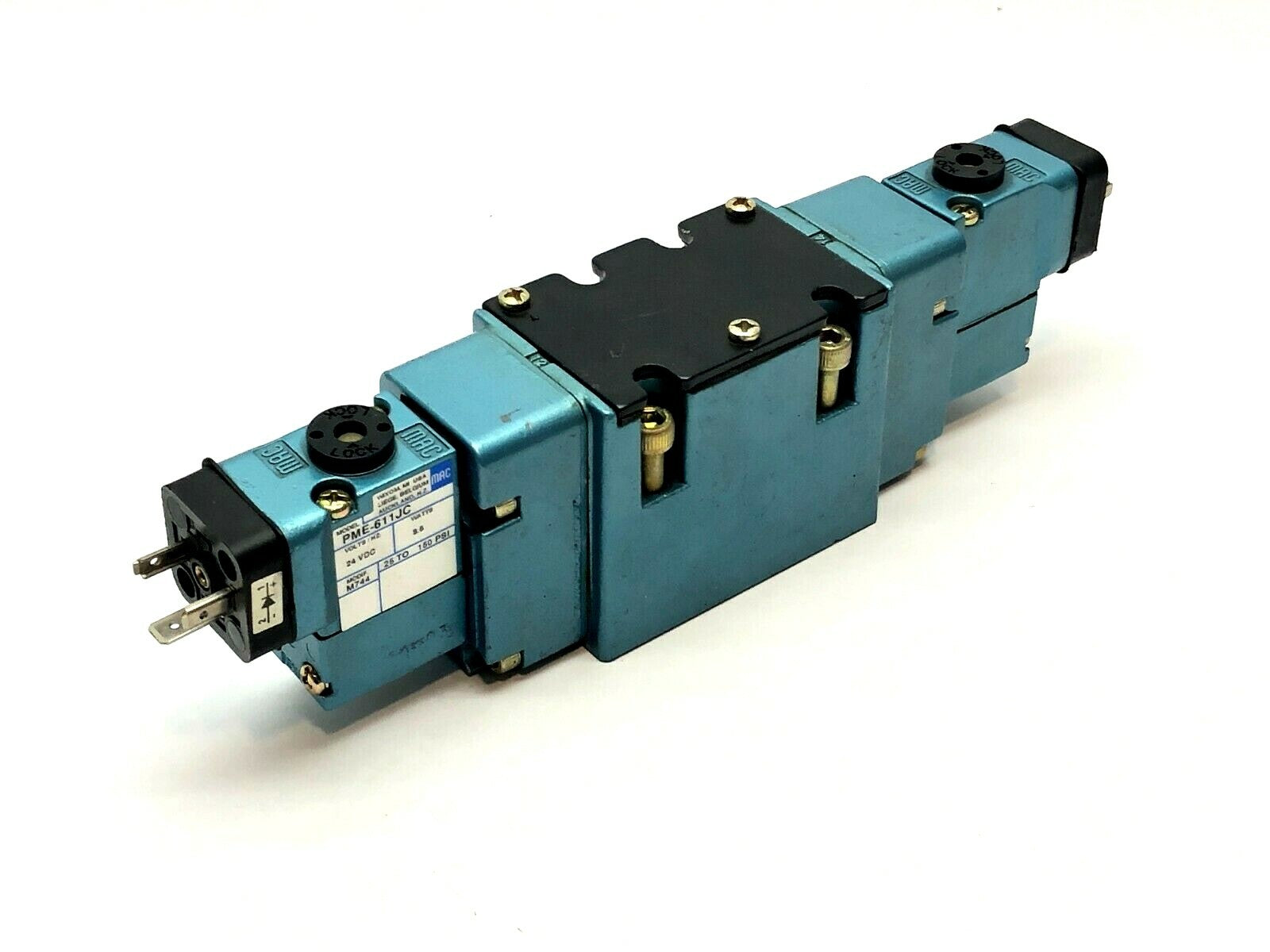 Solenoid Pilot Operated Valve | MAC Valves MV-A2B-A211-PM-611JC9 w/ Solenoids - Used - Maverick Industrial Sales