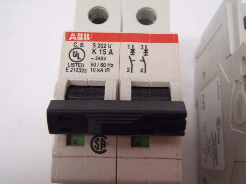 ABB Circuit Breakers W/ S202UP-K15A & S202U-K15A - Maverick Industrial Sales