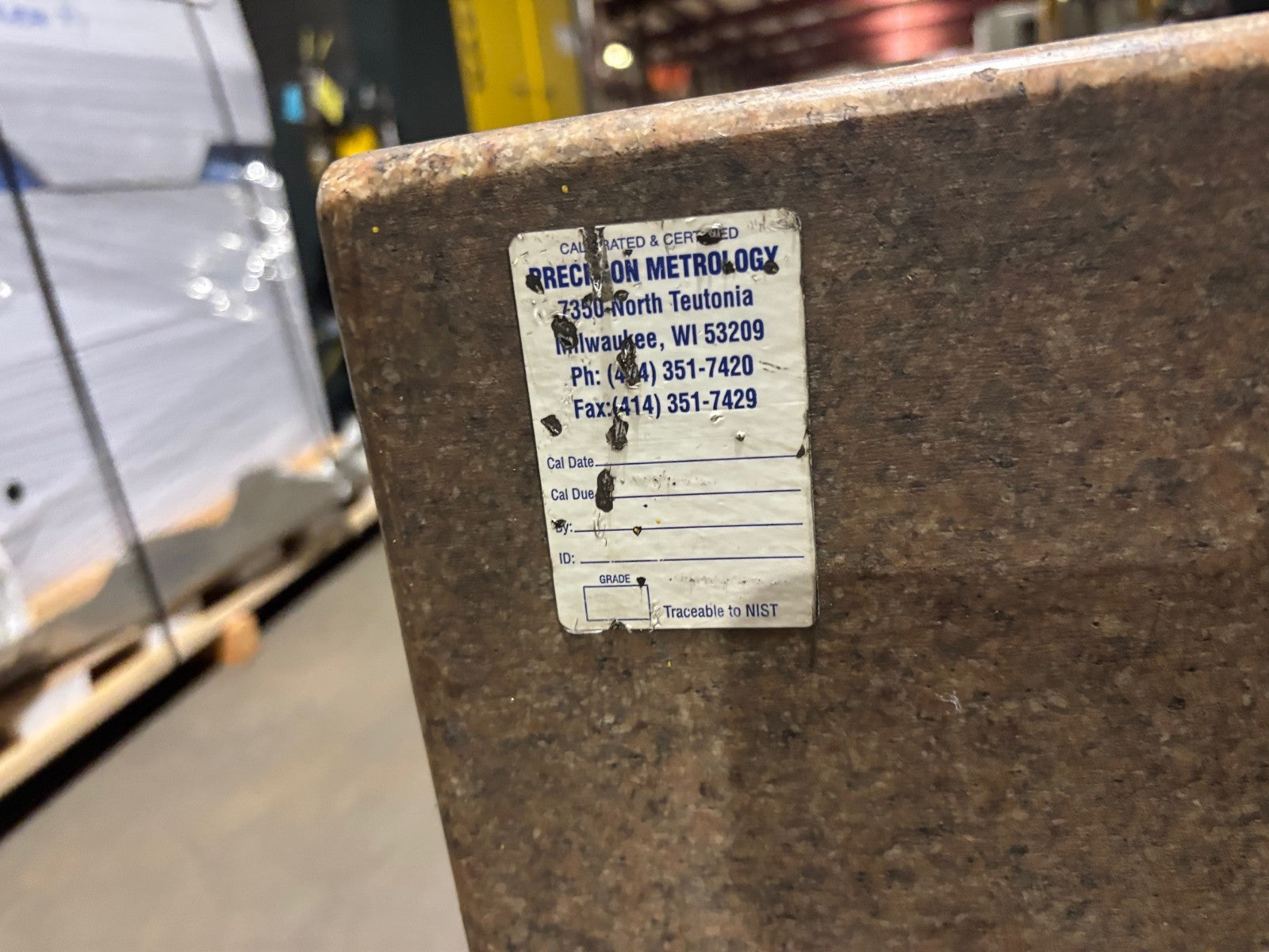 Pink Granite Stone Inspection QC Table, 72" x 48" x 12" - Maverick Industrial Sales