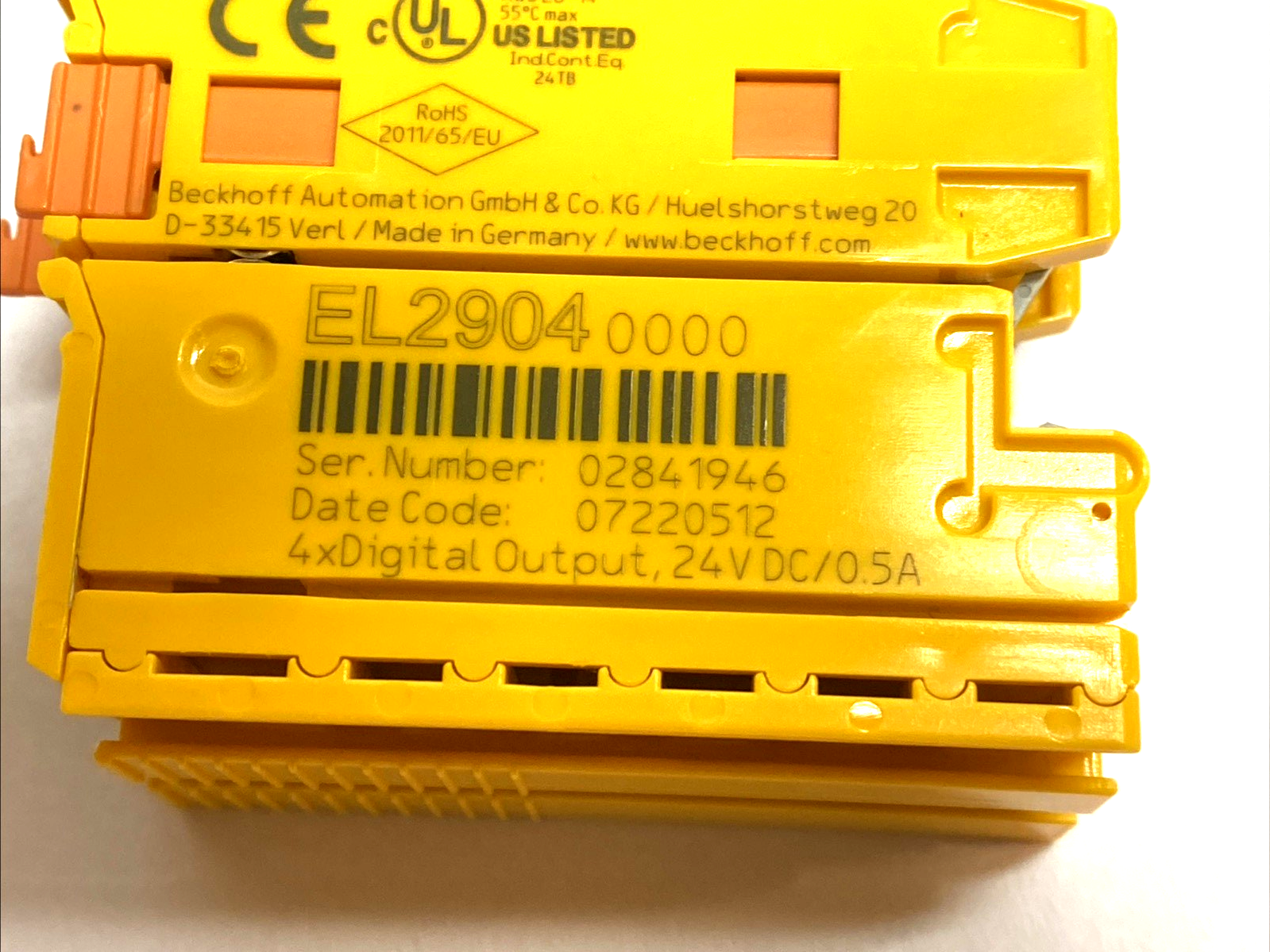 EL2904 | Beckhoff EtherCAT Terminal 4-Channel Digital Output 24V DC TwinSAFE - Used - Maverick Industrial Sales