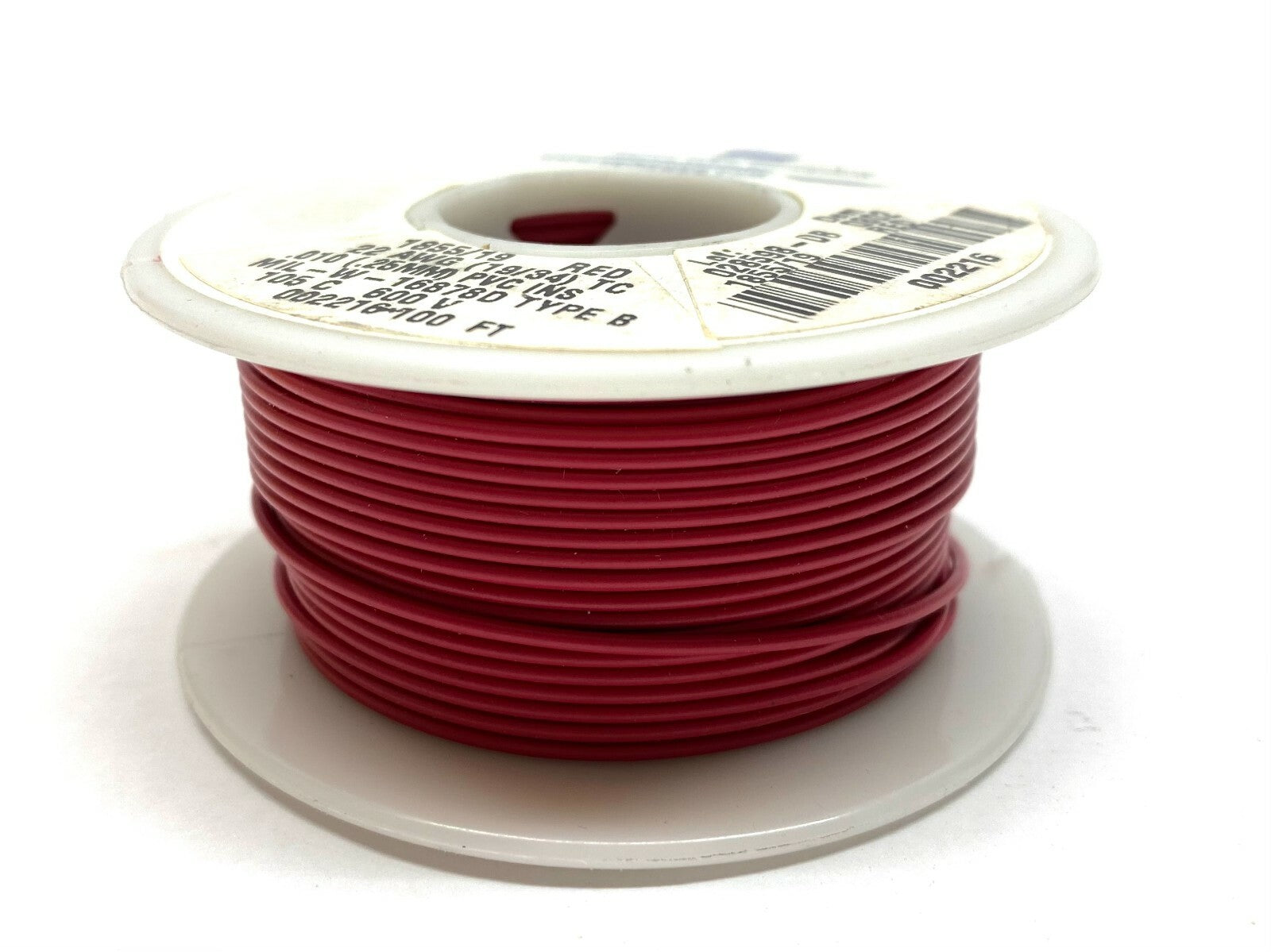 Alpha Wire Company MIL-W-16878D Type B 1855/19 Hook-up Wire RED 100ft Length - Maverick Industrial Sales