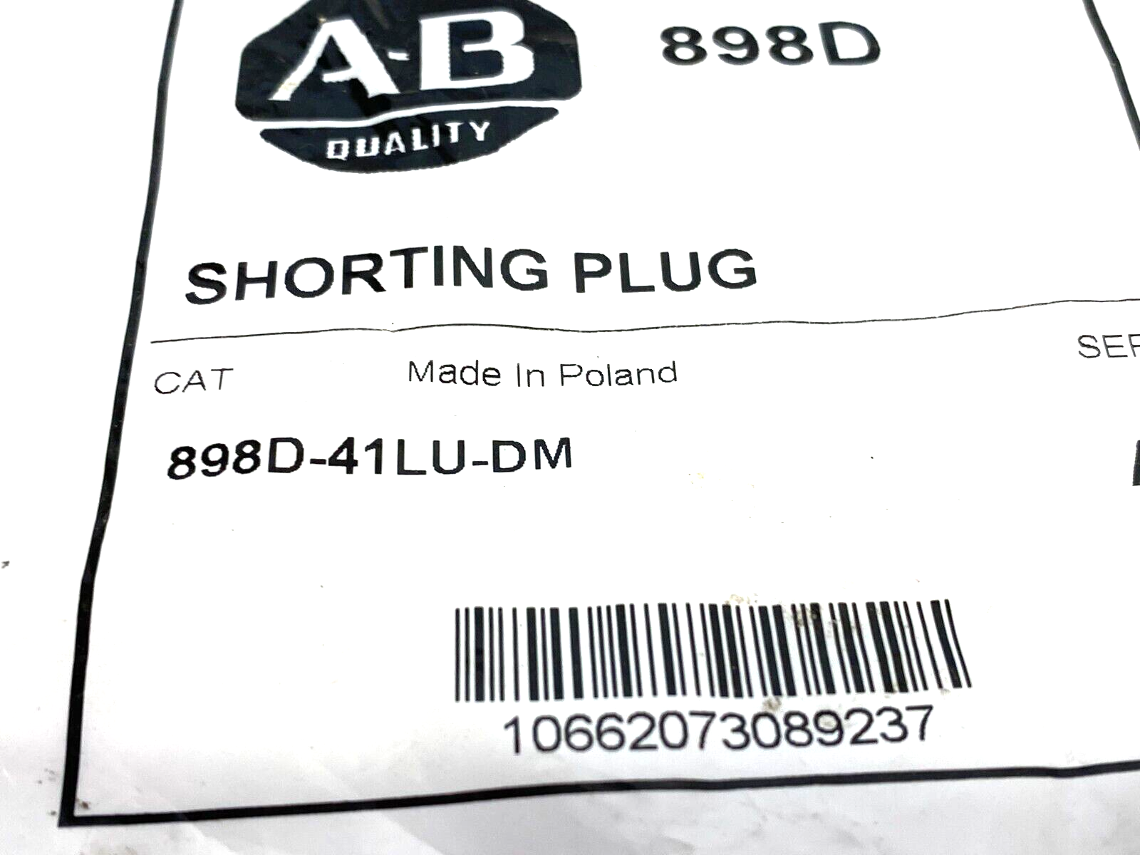 Allen Bradley 898D-41LU-DM Ser. A Guardmaster Safety Shorting Plug IP67 - New - Maverick Industrial Sales
