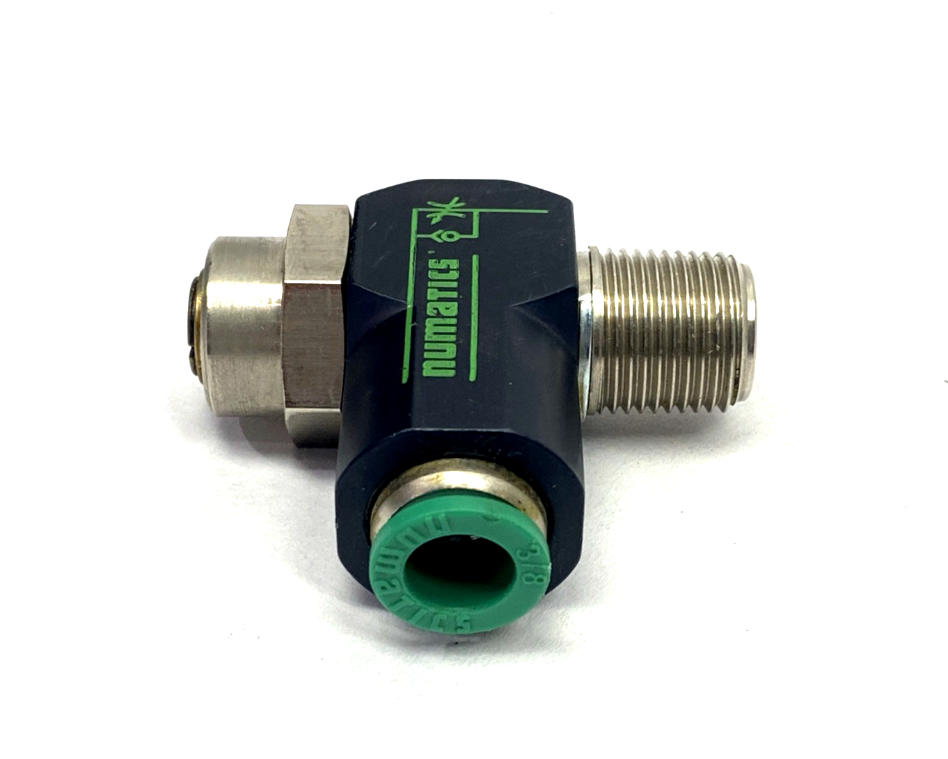 Numatics 3FPRN12 Pneumatic Flow Control Fitting, 3/8" Tube OD 3/8" NPT LOT OF 3 - Maverick Industrial Sales