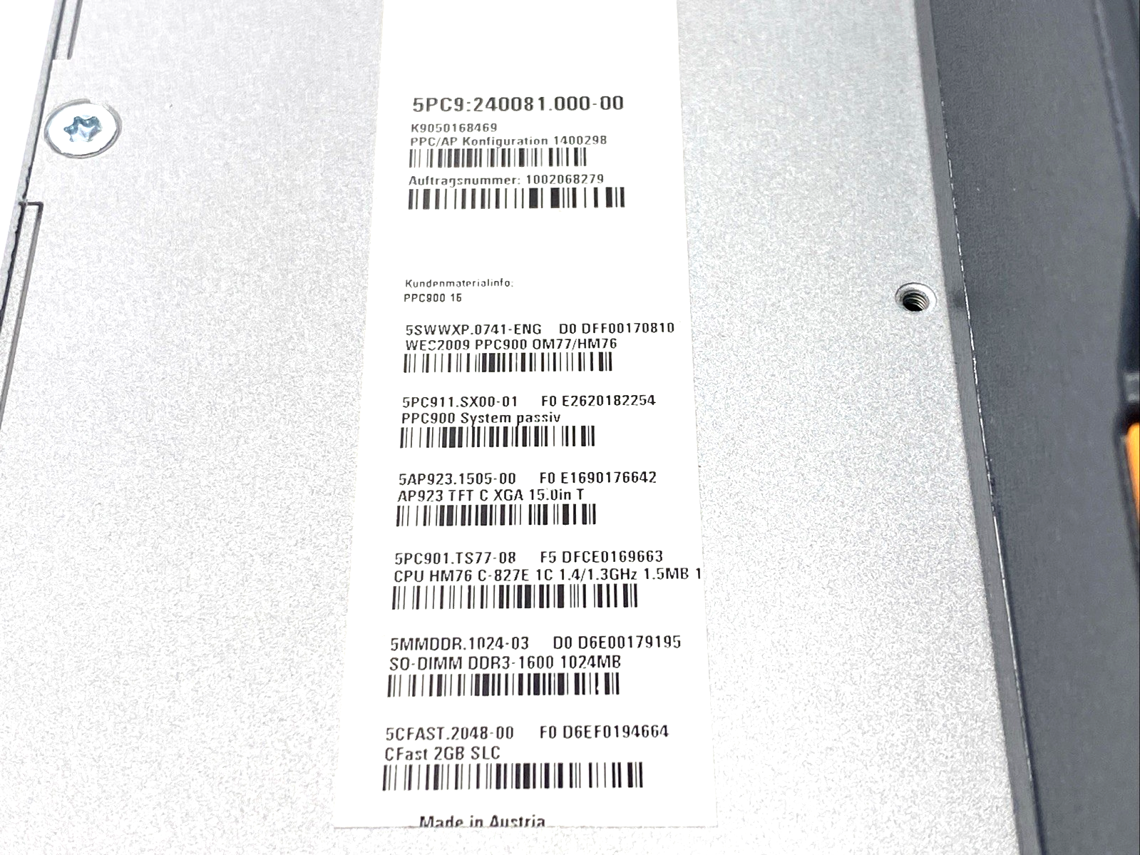 B&R 5PC9:240081.000-00 Panel PC 900 15" Touch PC 1C 1.4/1.3GHz 5AP923.1505-00 - Maverick Industrial Sales
