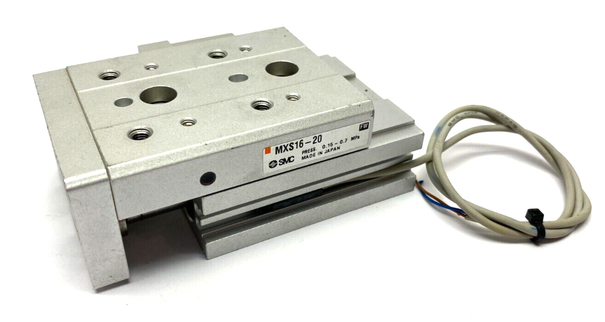 MXS16-20 | SMC Guided Pneumatic Cylinder 16mm Bore 20mm Stroke - Used - Maverick Industrial Sales