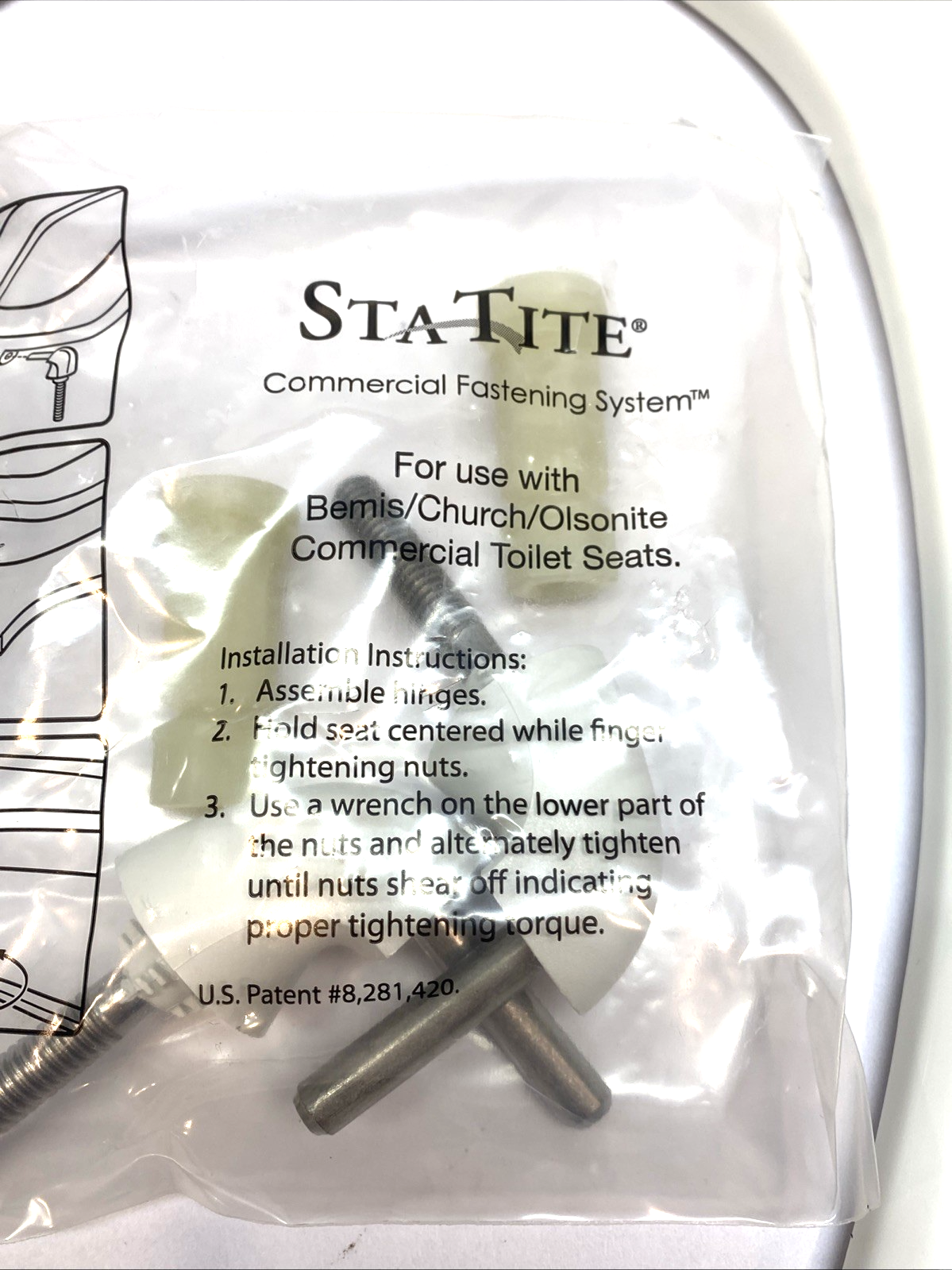 Bemis 2P888 Toilet Seat Elongated Bowl, Replacement Kit - Open box - Maverick Industrial Sales