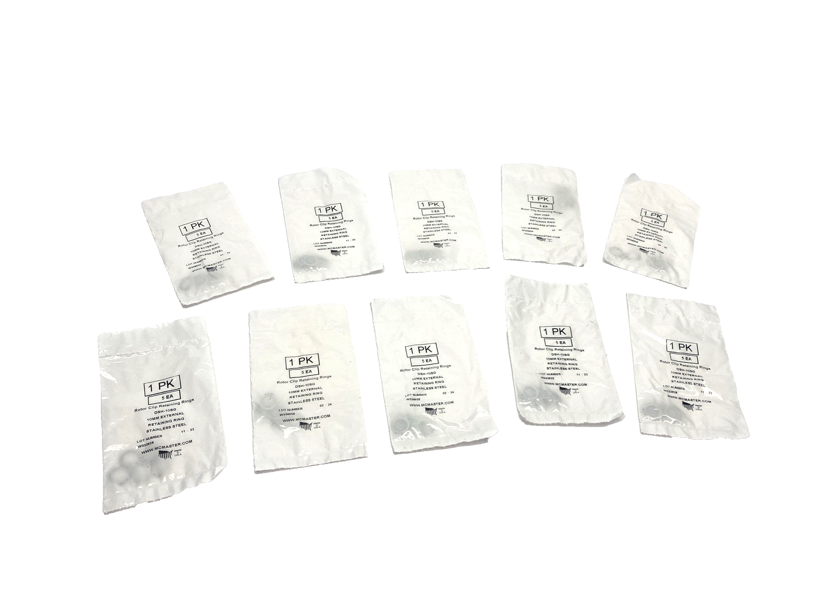 DSH-10SG 5pk Rotor Clip External Retaining Ring For 10mm Shaft SS 10-PACKS 50pcs - Maverick Industrial Sales