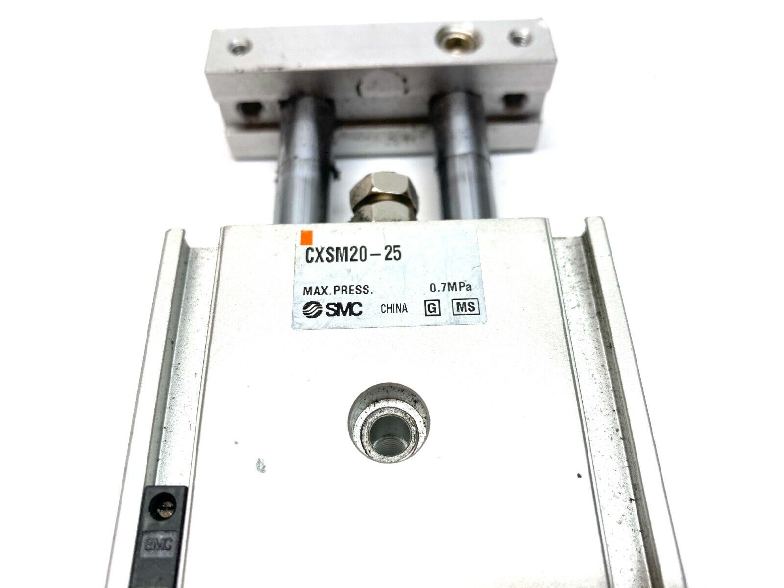 SMC CXSM20-25 Dual Rod Guided Cylinder 20mm Bore 25mm Stroke w/ 2) Auto Switches - Maverick Industrial Sales