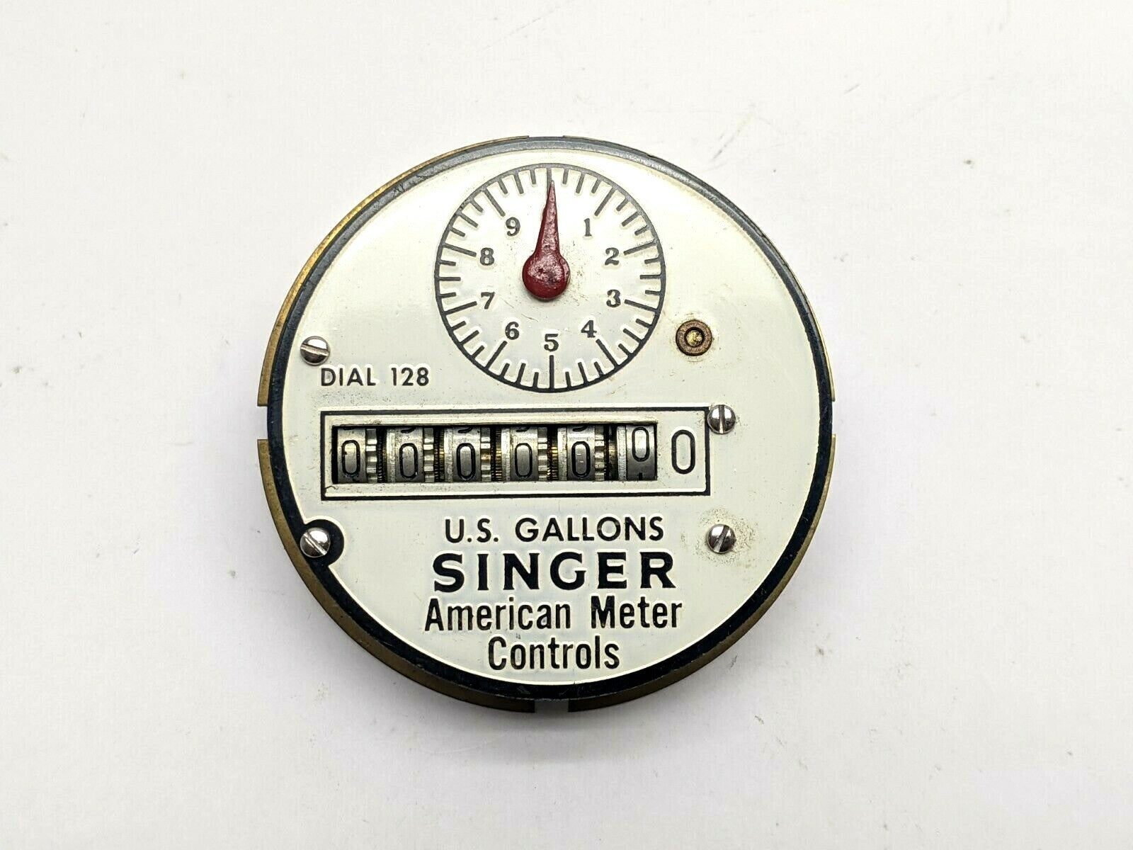 Vintage American Meter Controls US Gallons Meter Dial 128 All Brass Construction - Maverick Industrial Sales