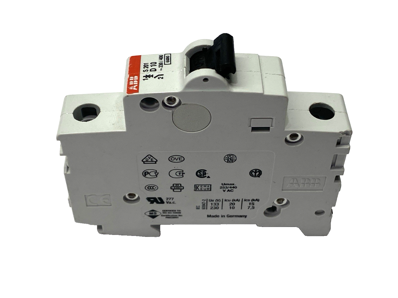 ABB S201-D10 Miniature Circuit Breaker 1-Pole 10A - Maverick Industrial Sales
