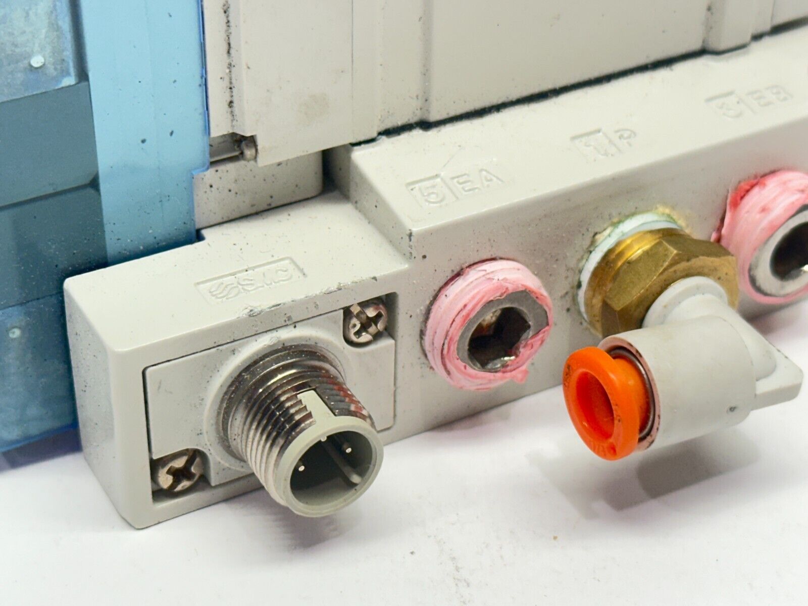 SMC SY50M-27-I-WO-02N Pneumatic Valve Manifold 5-Port - Maverick Industrial Sales