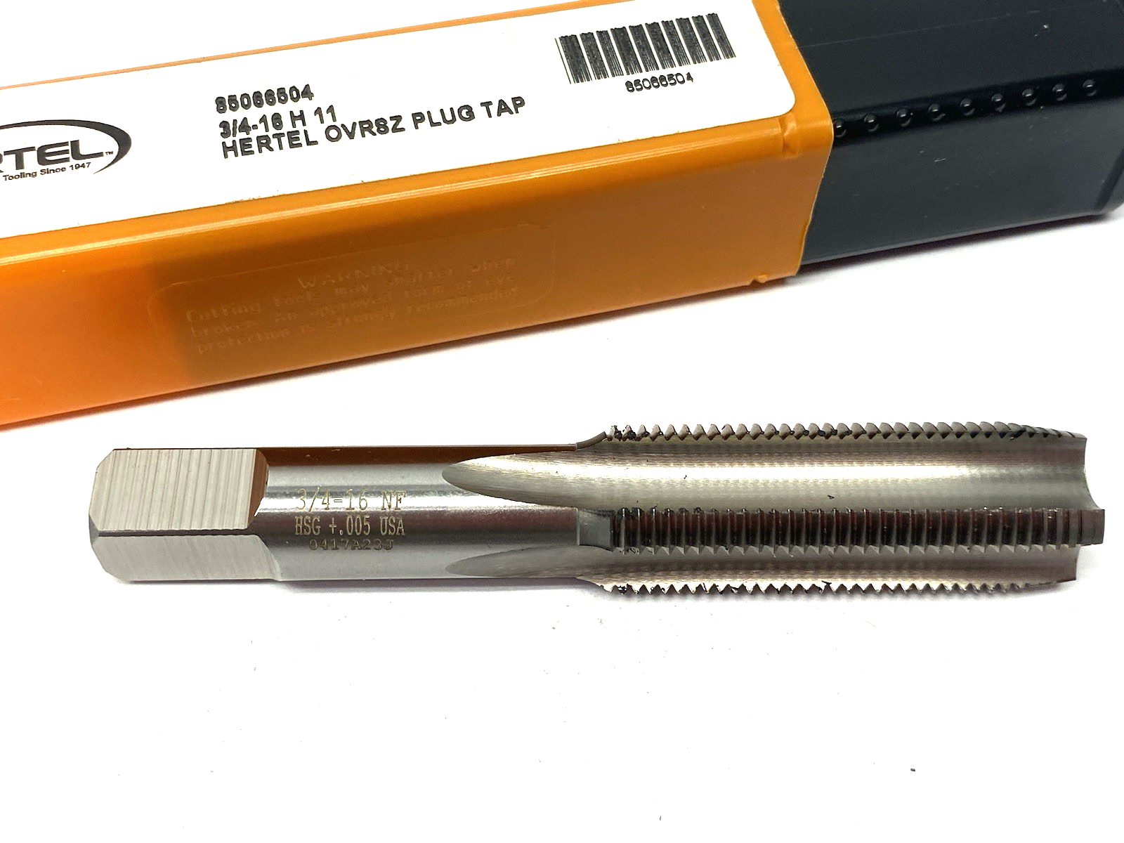 85066504 | Hertel Straight Flute Tap: 3/4-16 UNF, 4 Flute, Plug Chamfer High-Speed - New – Open box - Maverick Industrial Sales