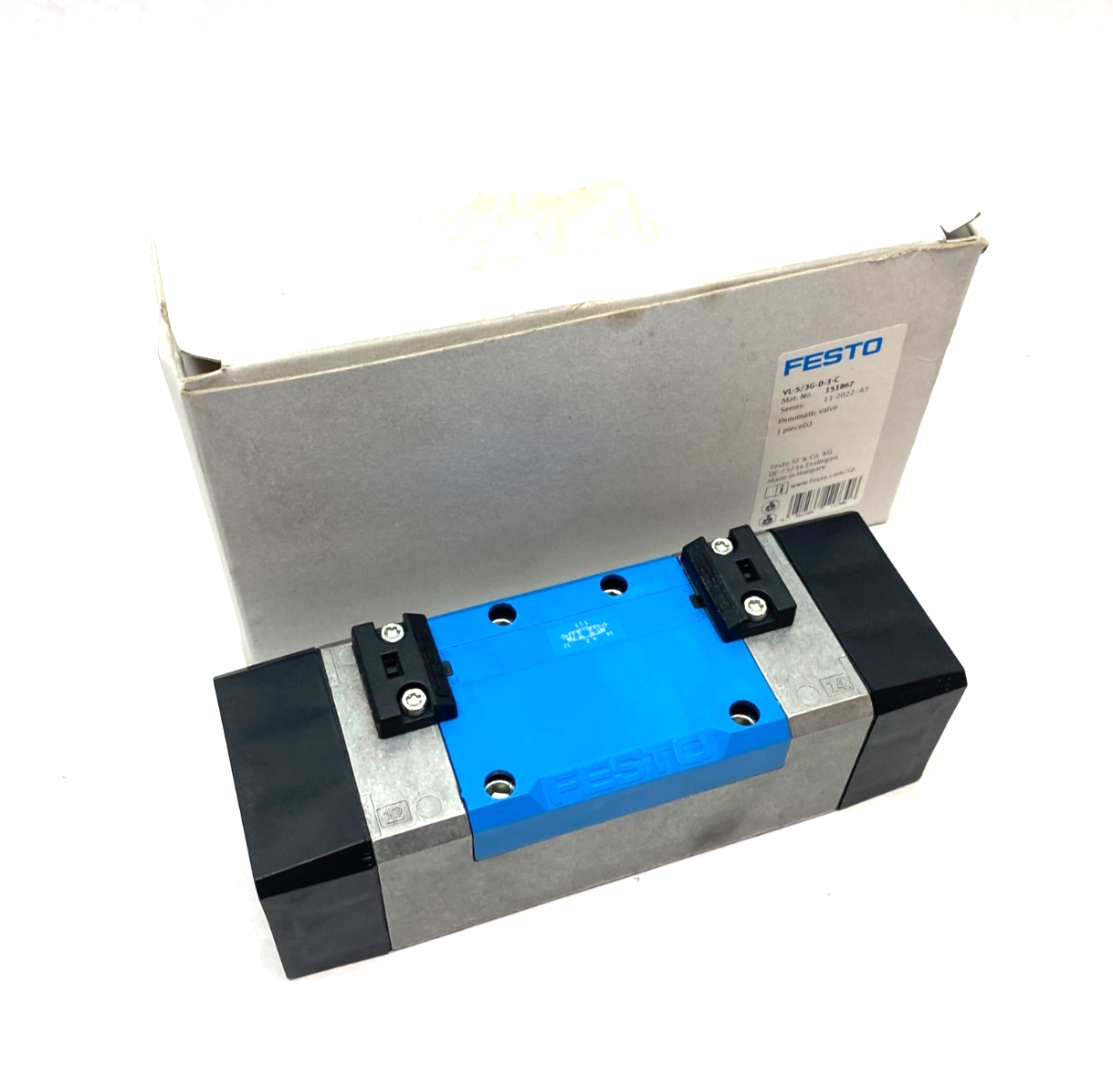 Festo VL-5/3G-D-3-C Pneumatic Valve 5/3, Closed 151867 - Maverick Industrial Sales