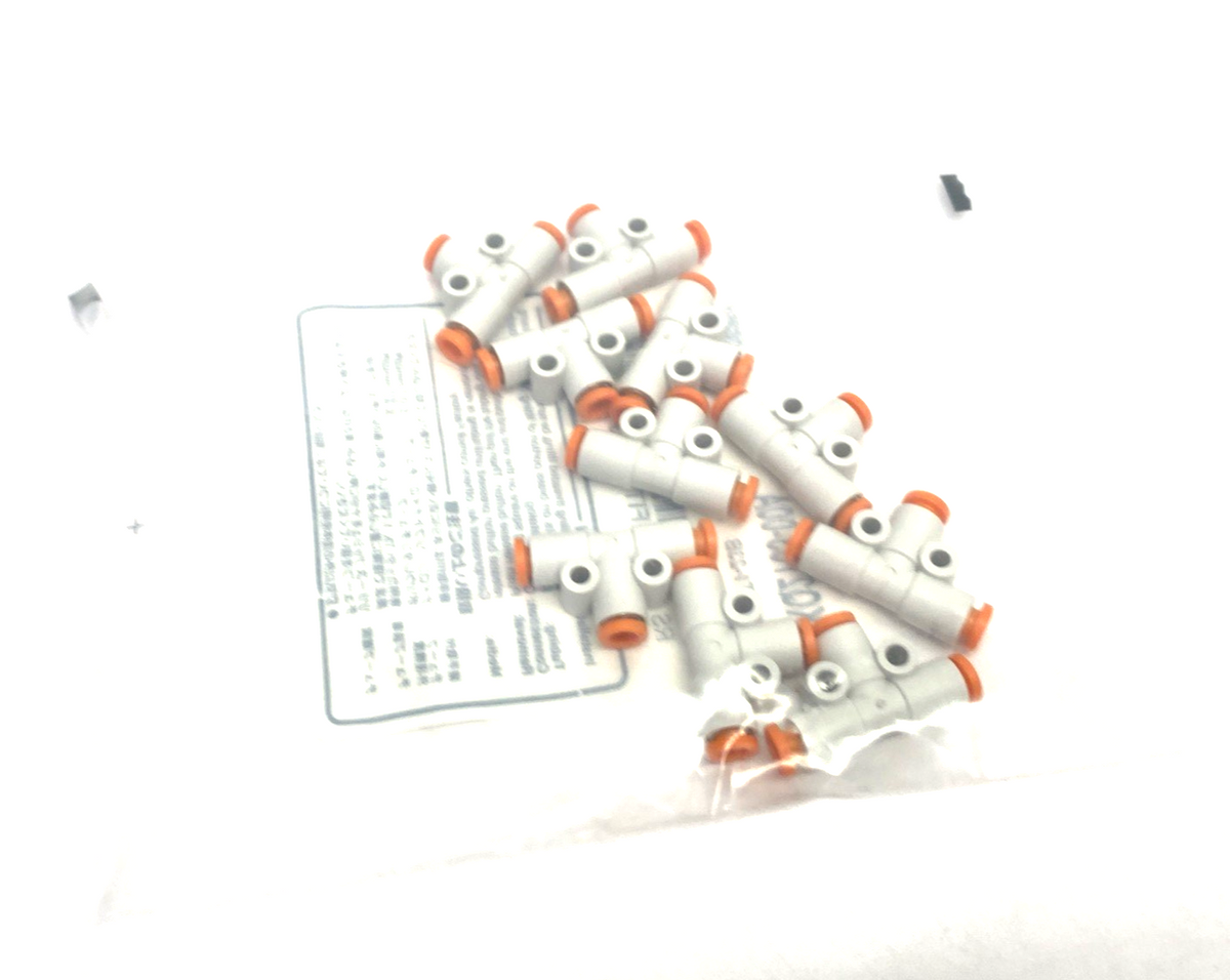 KQ2T03-00A | SMC Pneumatic One-Touch Union Tee Fitting, 5/32" Tube OD, 10-PACK - New - Maverick Industrial Sales