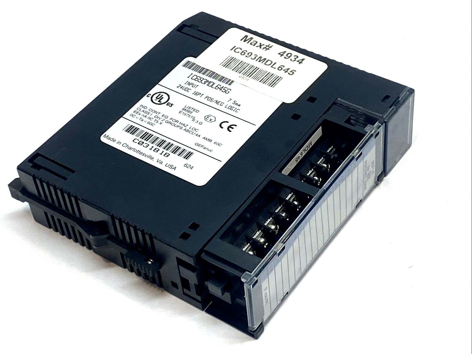 IC693MDL645G | GE Fanuc DC Input Module 24V 16-Point Pos/Neg Series 90-30 - Used - Maverick Industrial Sales
