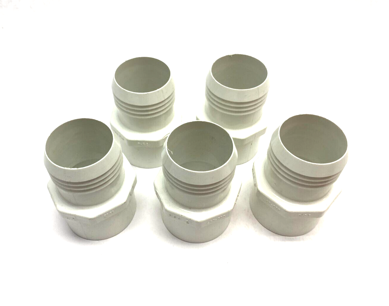 Spears 460-020 Straight Threaded Barb Hose Adapter Fitting 2" PVC SCH40 LOT OF 5 - Maverick Industrial Sales