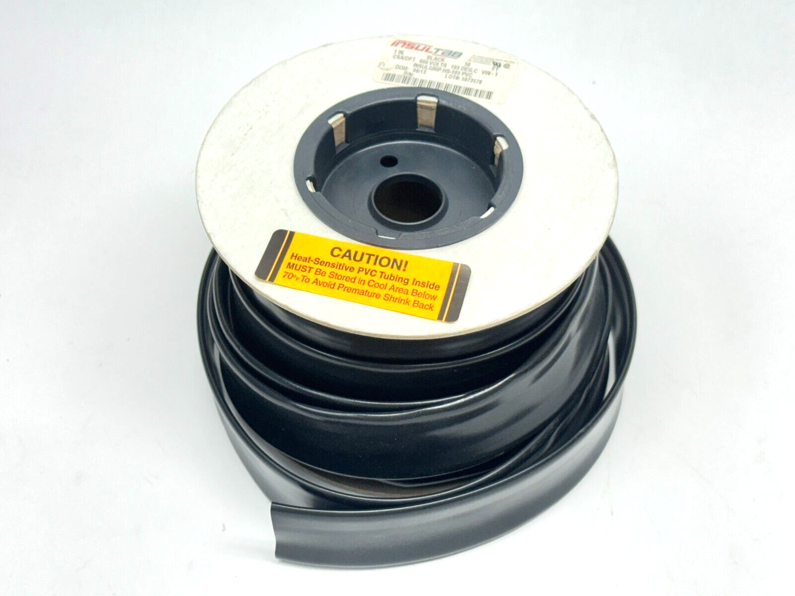 Insultab HS-105 PVC Insulgrip Heat Shrink 1" Tubing Black 35ft Spool - Maverick Industrial Sales