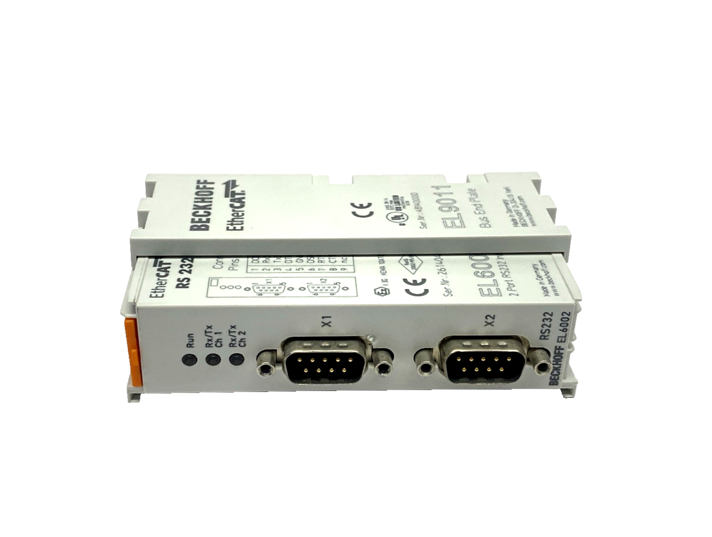 Beckhoff EL6002 EtherCAT Terminal 2-Channel Communication Interface RS232 D-Sub - Maverick Industrial Sales