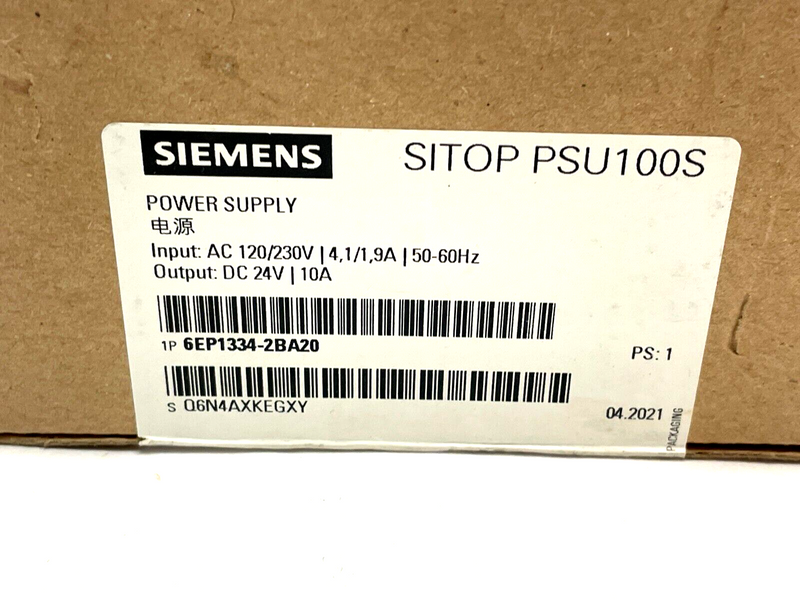 Siemens 6EP1334-2BA20 Power Supply SITOP PSU1000 AC 120/230V - Maverick Industrial Sales