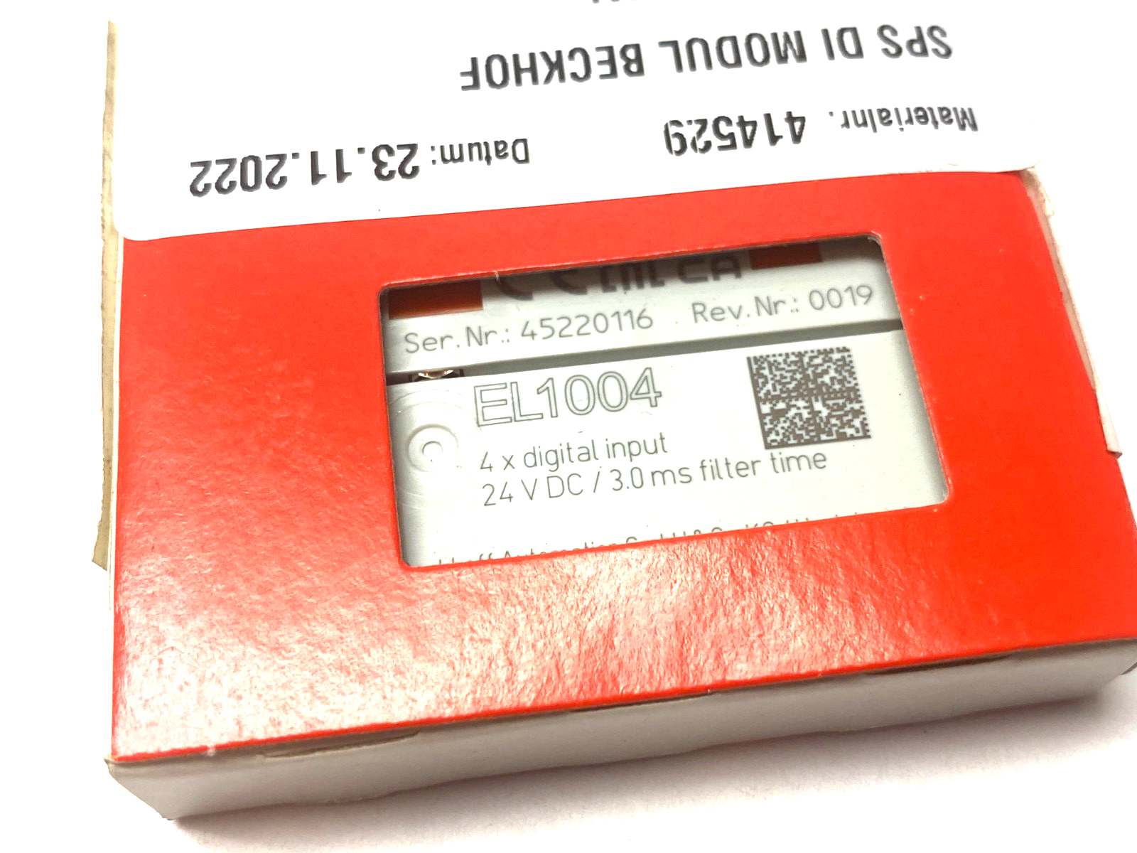 Beckhoff EL1004 EtherCAT 4-Channel Digital Input Terminal - Maverick Industrial Sales