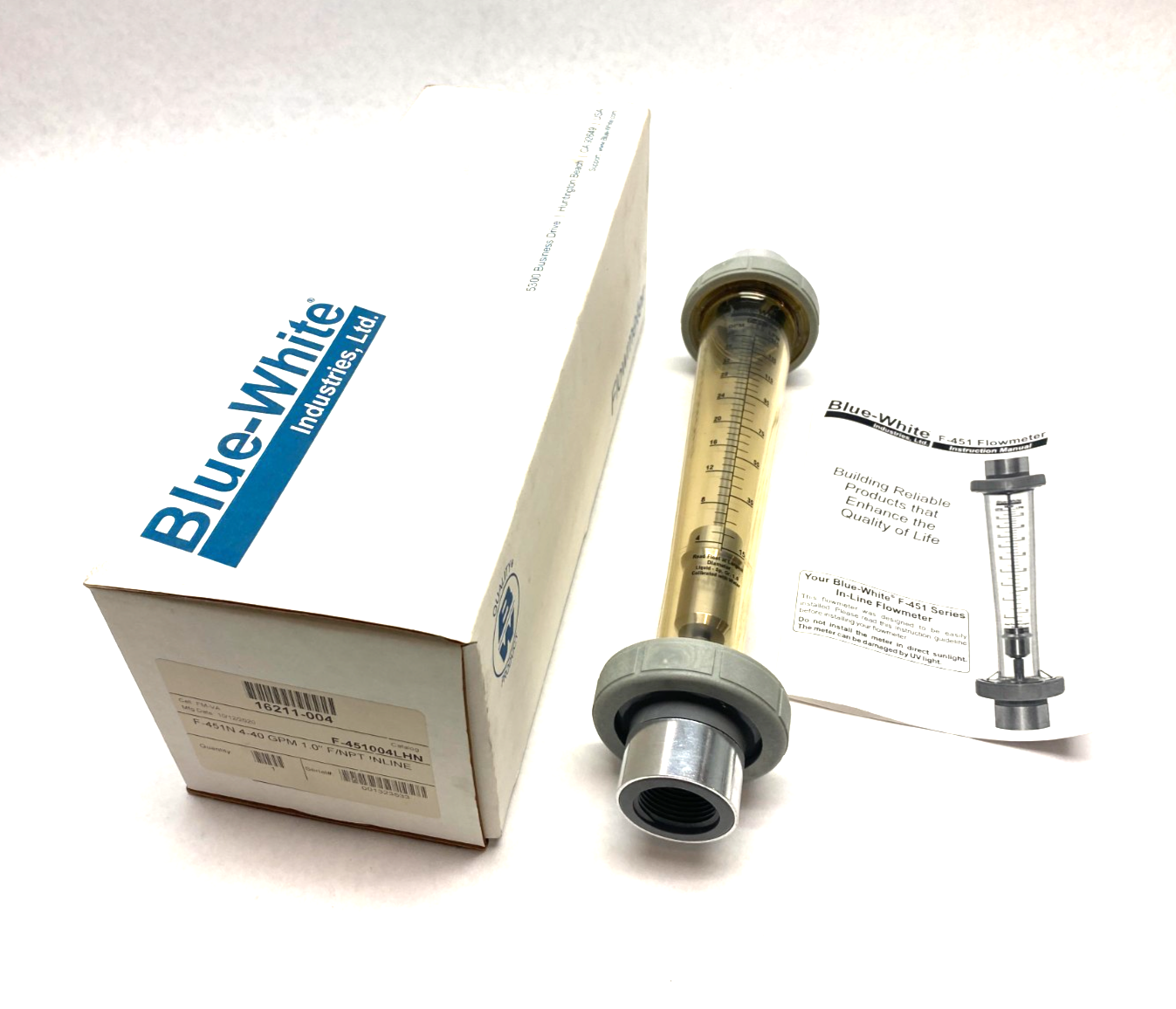 Blue-White F-451004LHN Flowmeter 4-40 GPM 1.0″ F/NPT INLINE - Maverick Industrial Sales