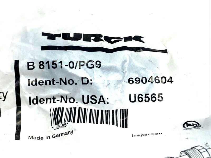 Turck B 8151-0/PG9 Field Wireable Connector M12 Female 5-Pin U6565 - Maverick Industrial Sales