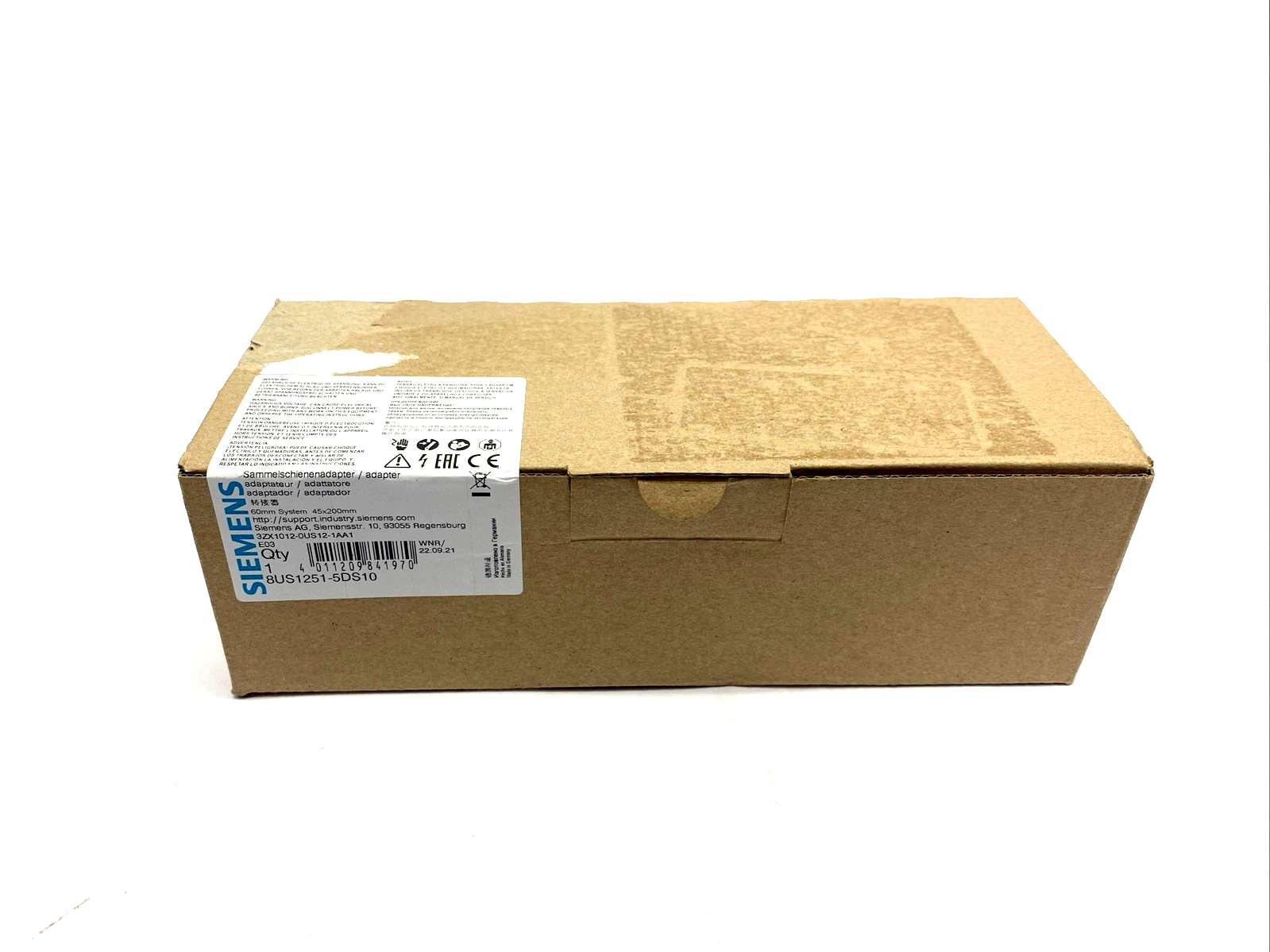Siemens 8US1251-5DS10 Device Adapter S00/S0 25A 45x200mm, For 60mm Busbar System - Maverick Industrial Sales