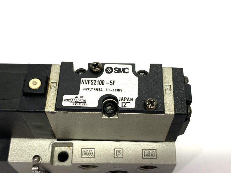 SMC NVFS2100-5F Manifold Mounted Solenoid Valve 5-Port 0.1~1.0MPa Set Press - Maverick Industrial Sales