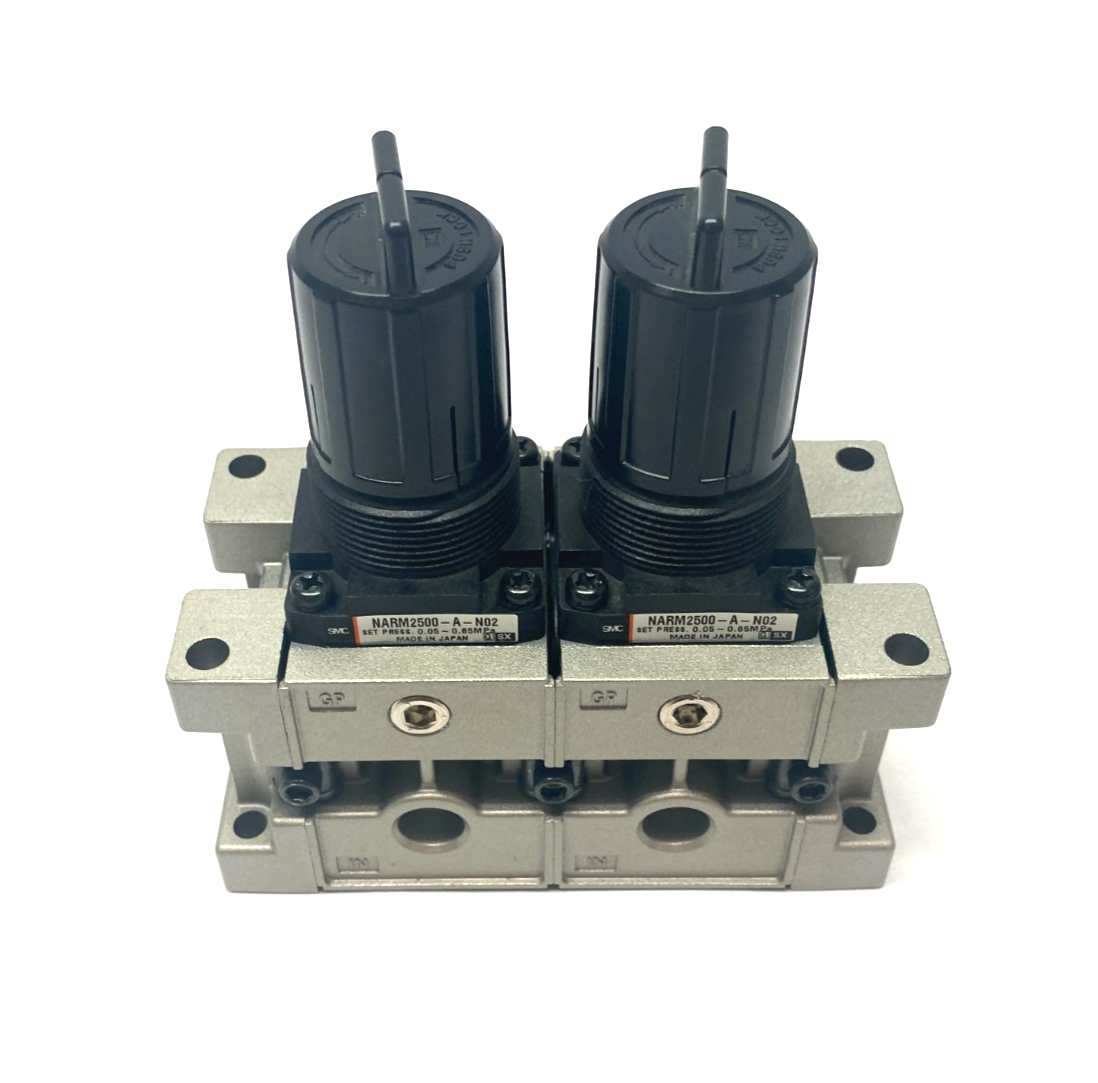 SMC NARM2500-02A-N02 Modular Dual Regulator Manifold 1/4" NPT - Maverick Industrial Sales