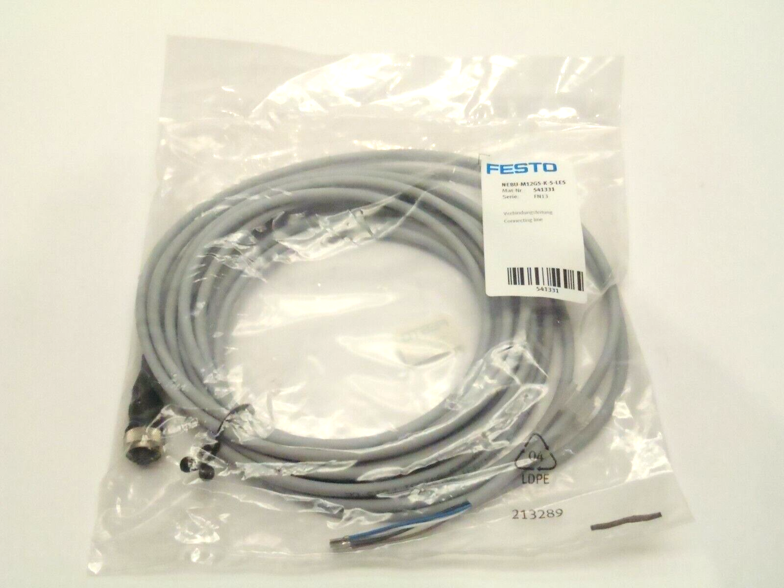 Festo NEBU-M12G5-K-5-LE5 Vacuum Generator Cable Cordset 541331 - Maverick Industrial Sales