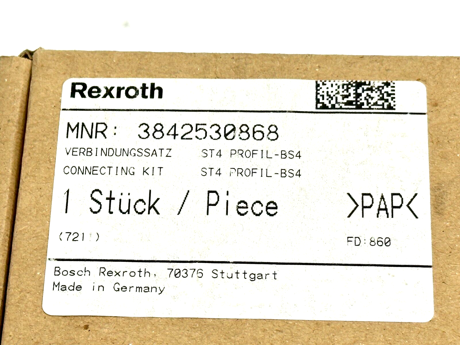 Bosch Rexroth 3842530868 Connecting Kit ST4 PROFIL-BS4 - Maverick Industrial Sales
